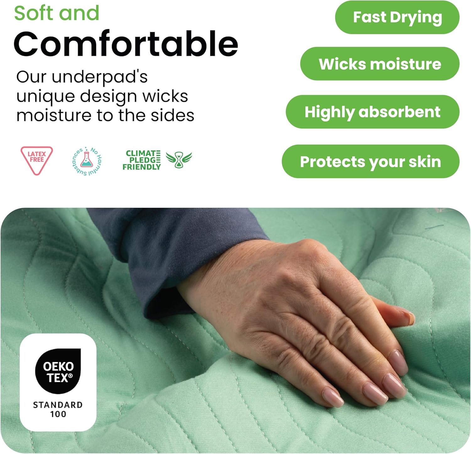 IMPROVIA® Washable Underpads, 34" x 36" (Pack of 4) - Heavy Absorbency