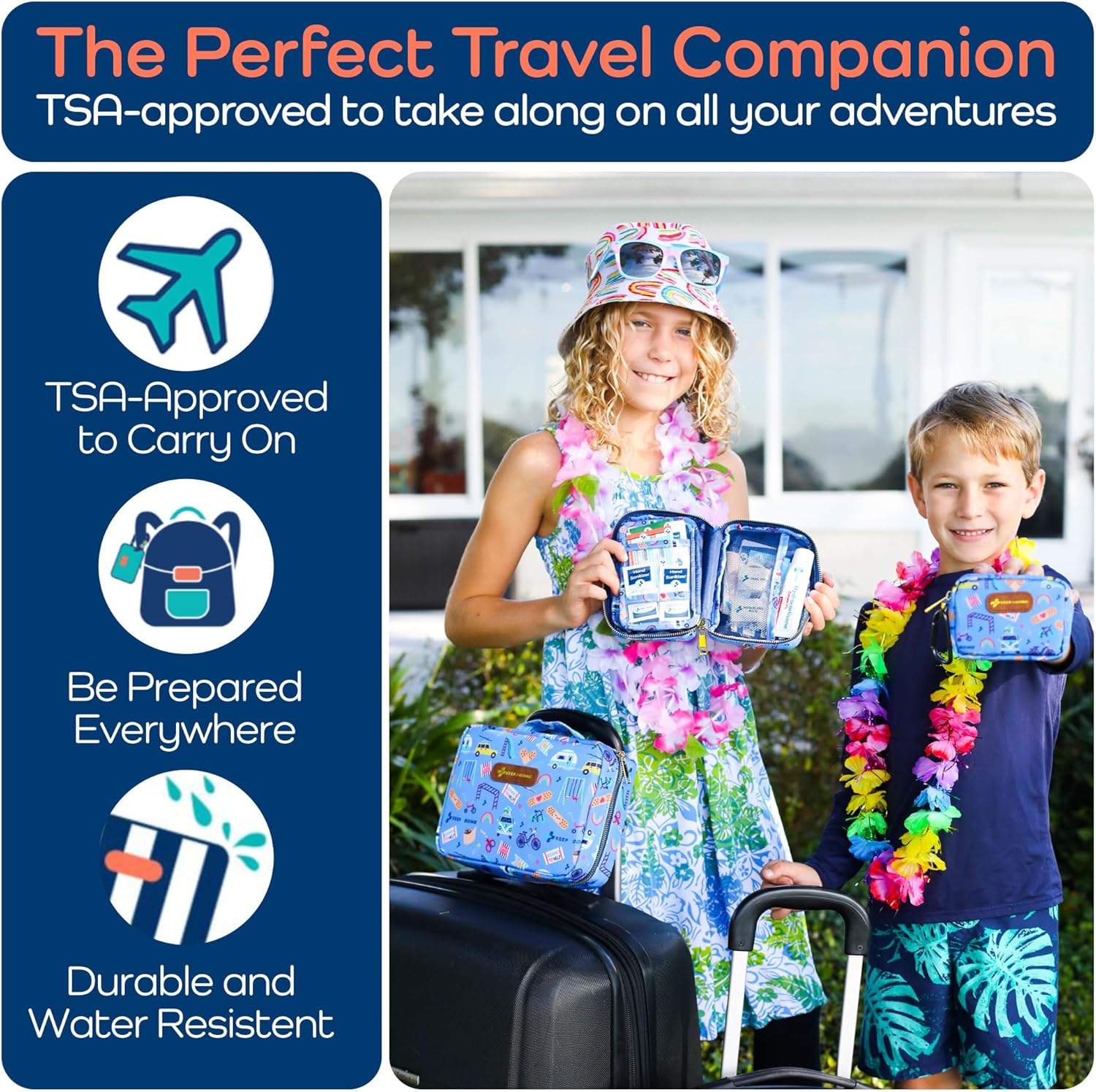 KeepGoing Travel First Aid Kit for Kids – 130 Pc. for Car, Home, Purse
