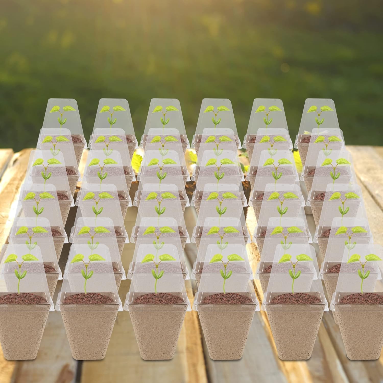 winemana Seed Starter Peat Pots,Biodegradable with Humidity Dome and L