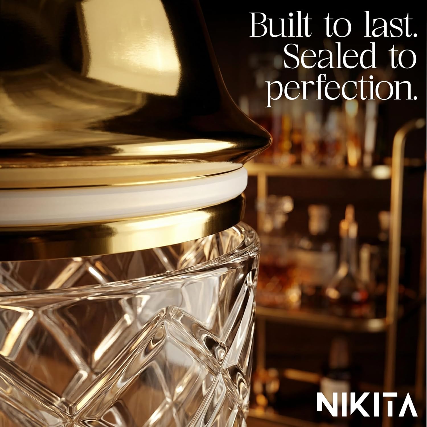 NIKITA by Niki Glass Cocktail Shaker Set, 5-Piece Martini Shaker & Bar