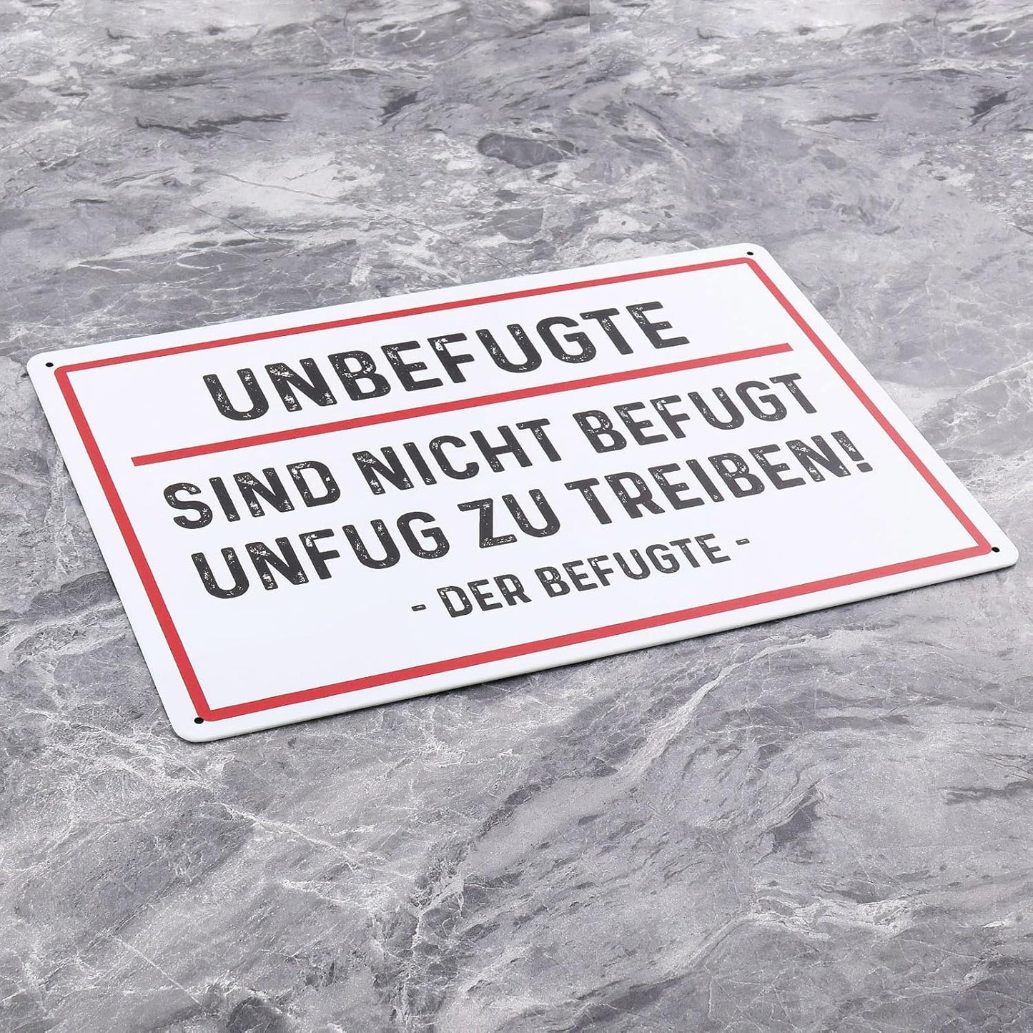 2PCS 20x30cm German Tin Sign "Unbefugte sind nicht befugt Unfug zu tre