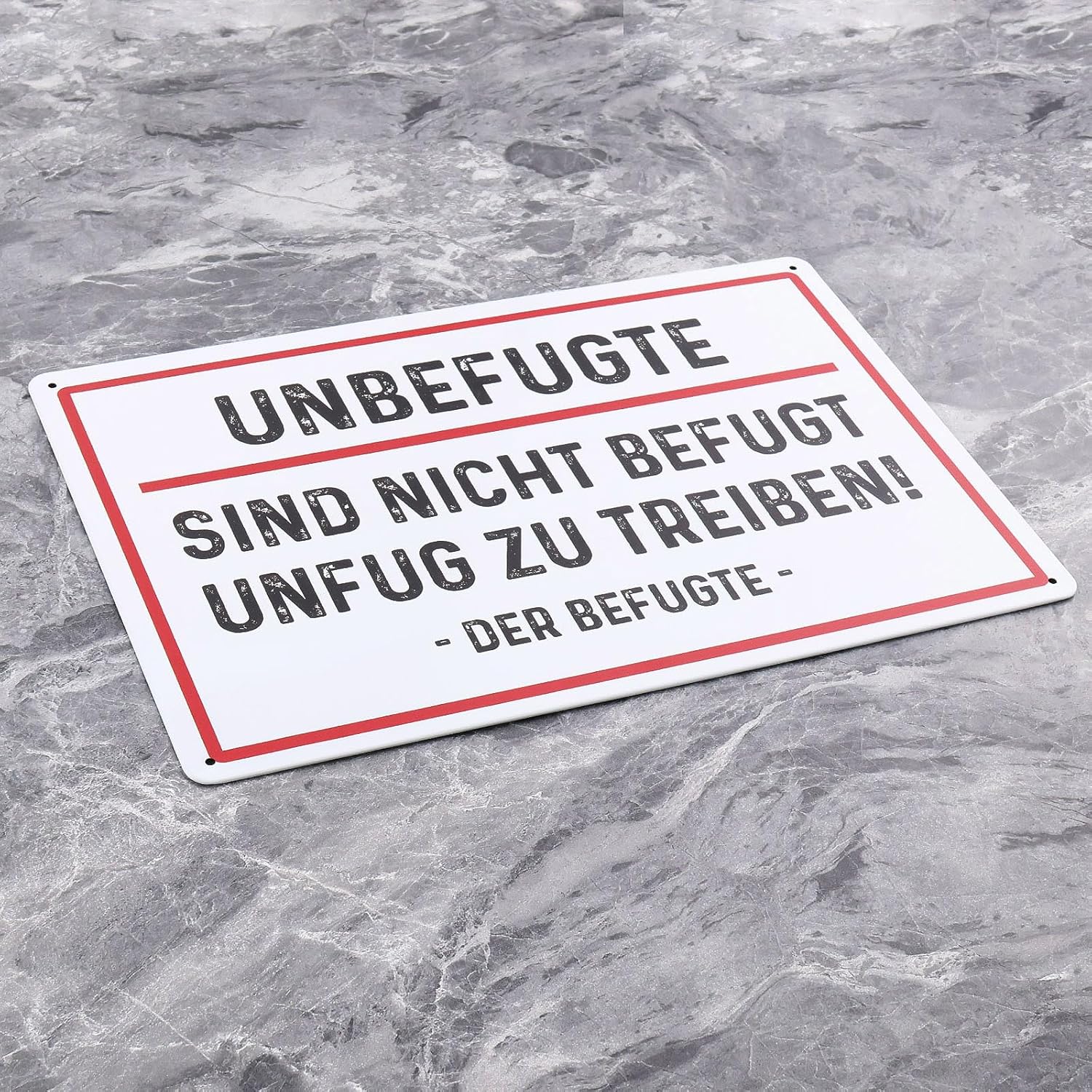 2PCS 20x30cm German Tin Sign "Unbefugte sind nicht befugt Unfug zu tre