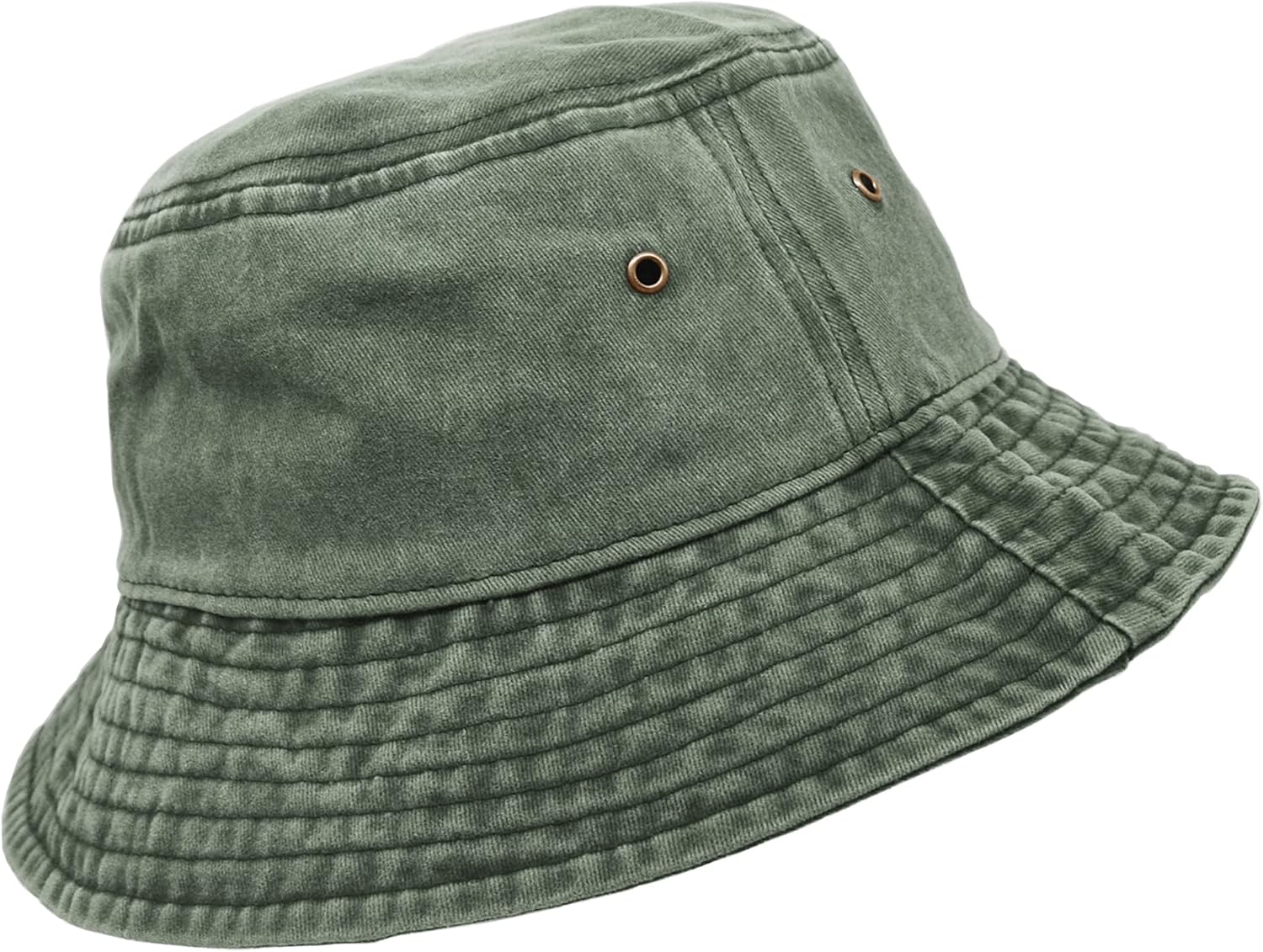 Bucket Hat, Wide Brim Washed Denim Cotton Outdoor Sun Hat Flat Top Cap