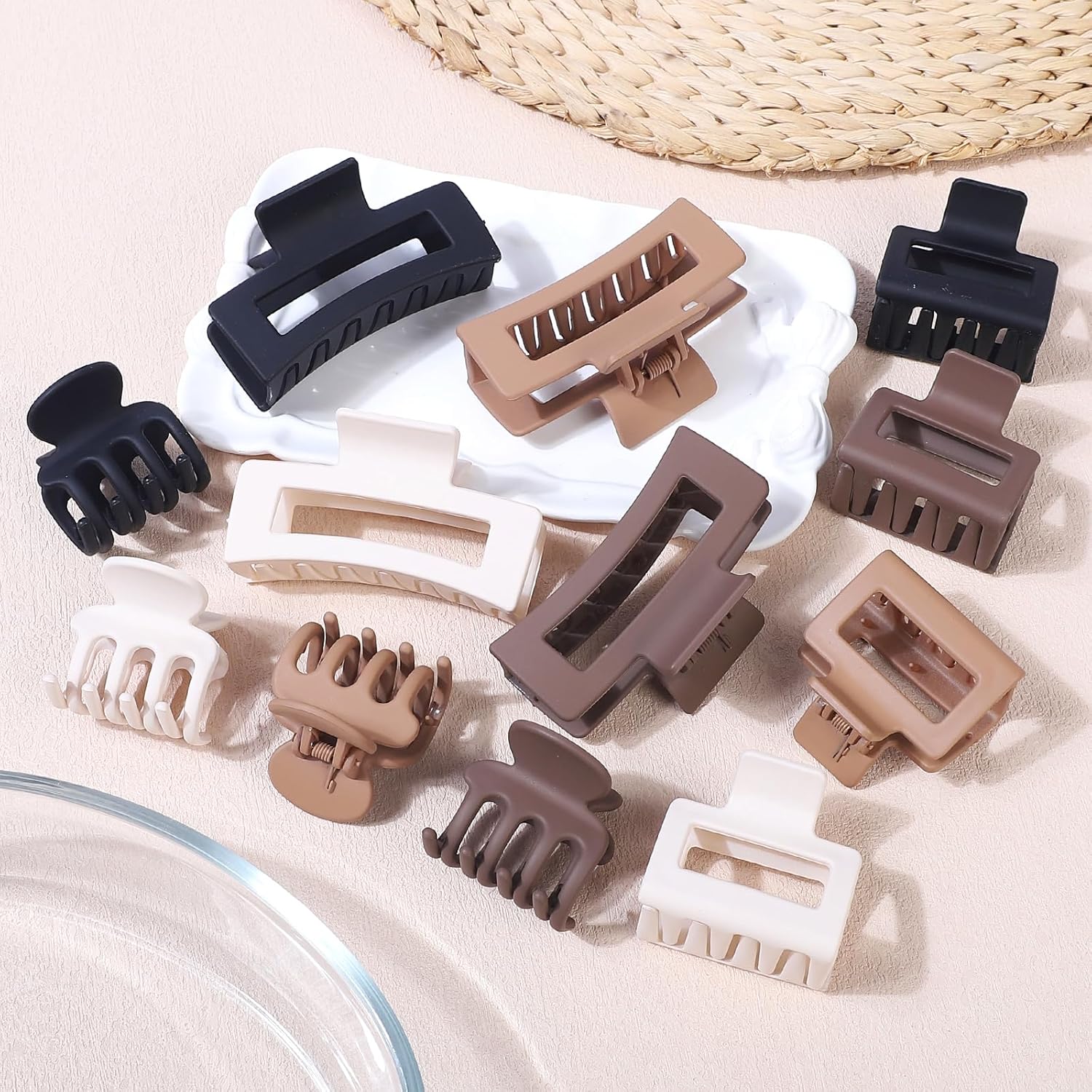 12 Pcs Hair Clips for Women 3 Styles Small Medium Large Claw Clips for