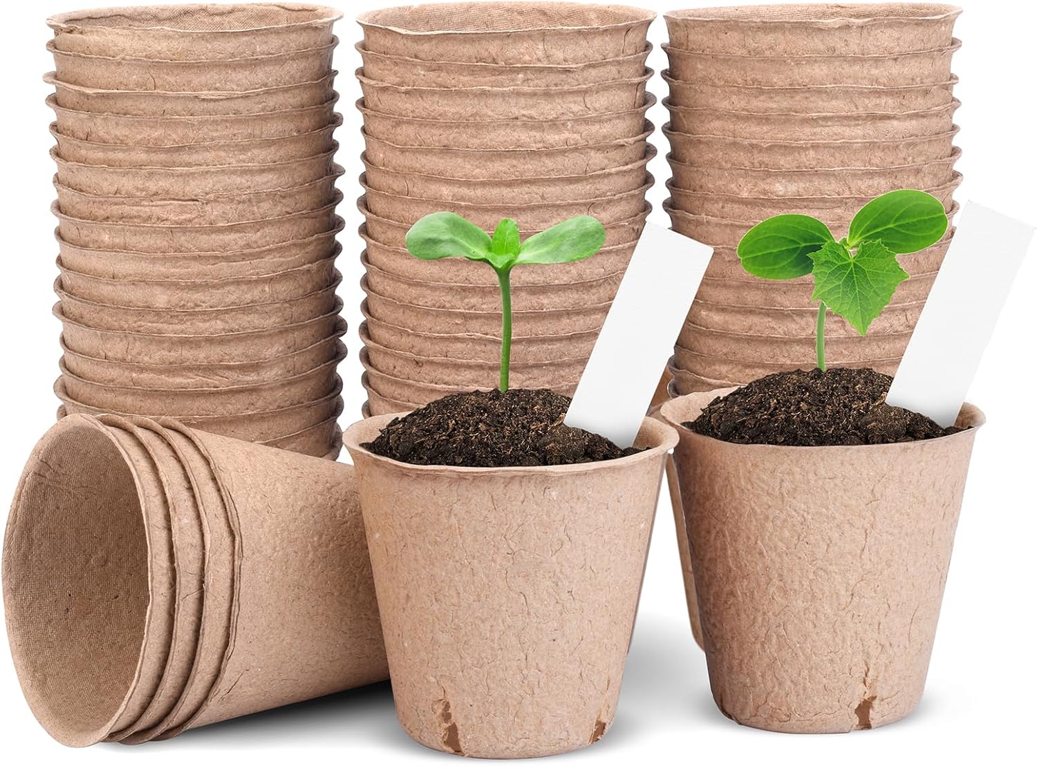 Peat Pots for Seedlings 3.15 Inch, Biodegradable Round Seed Starter Po