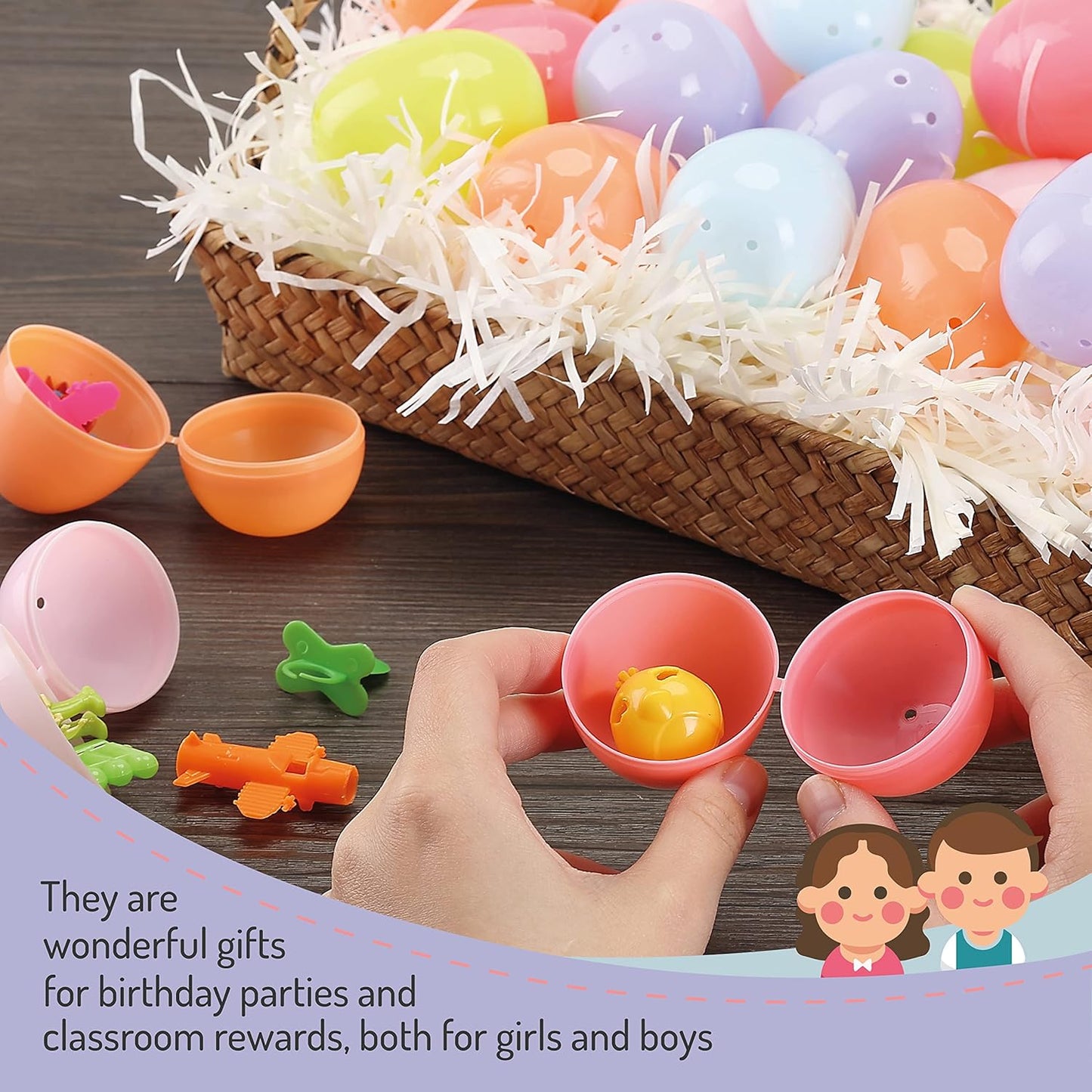 Mr. Pen- Fillable Easter Eggs, Bright Color, 2.3 inch, 48 Pack, Easter Eggs, Plastic Eggs, Easter Eggs Empty, Plastic Easter Eggs, Plastic Eggs Fillable, Easter Eggs Bulk