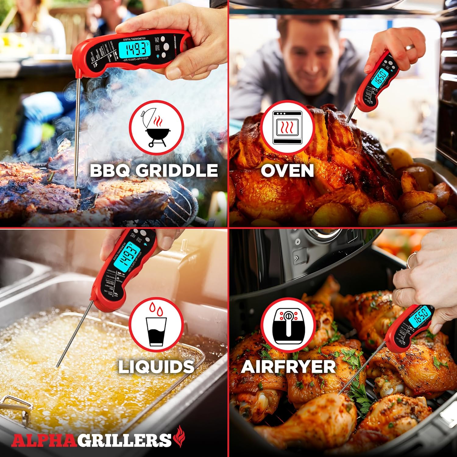 Alpha Grillers Meat Thermometer Digital – Instant Read Food Thermomete