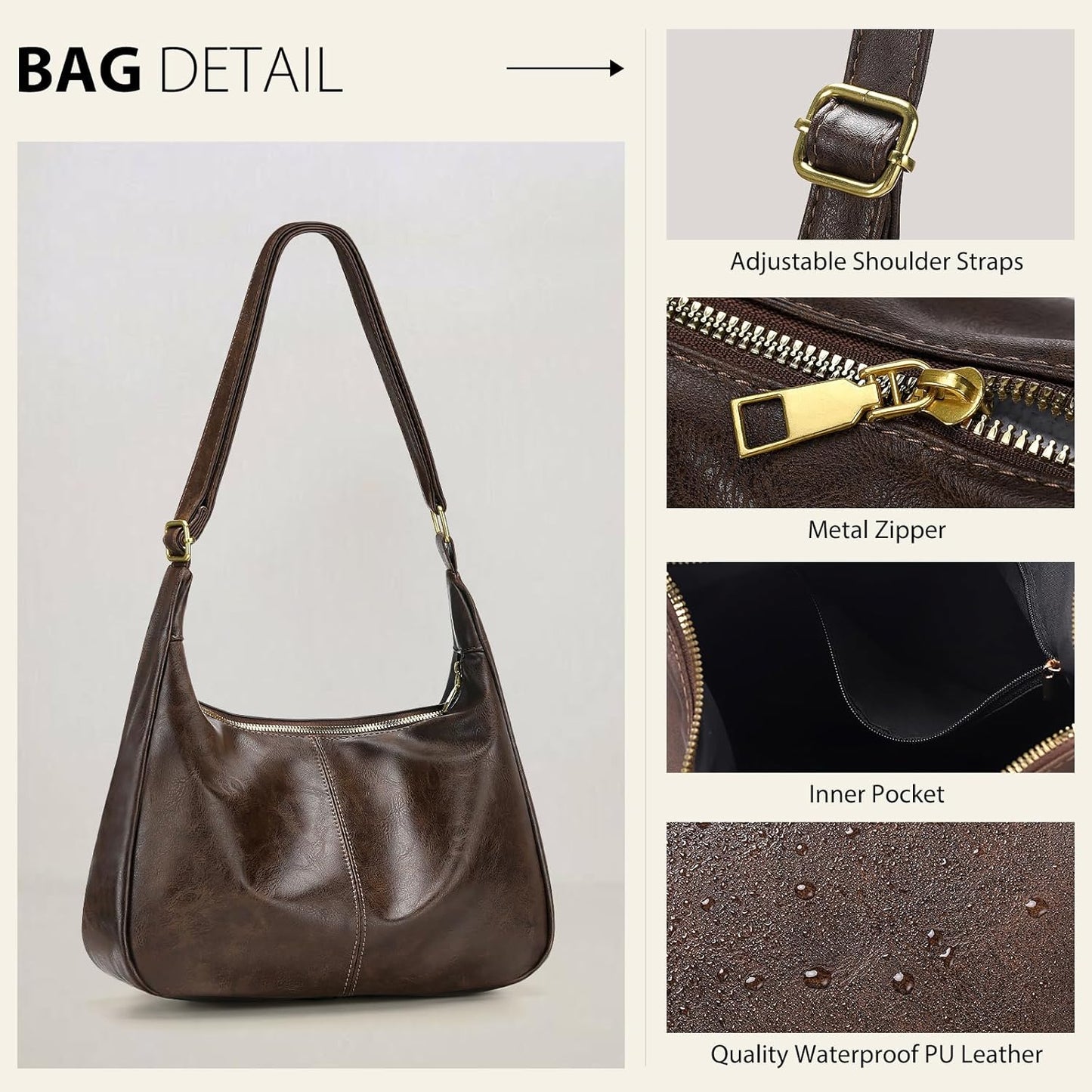 Sightor Hobo Bags for Women Leather Slouchy Bag Ultra Soft Vegan Purse