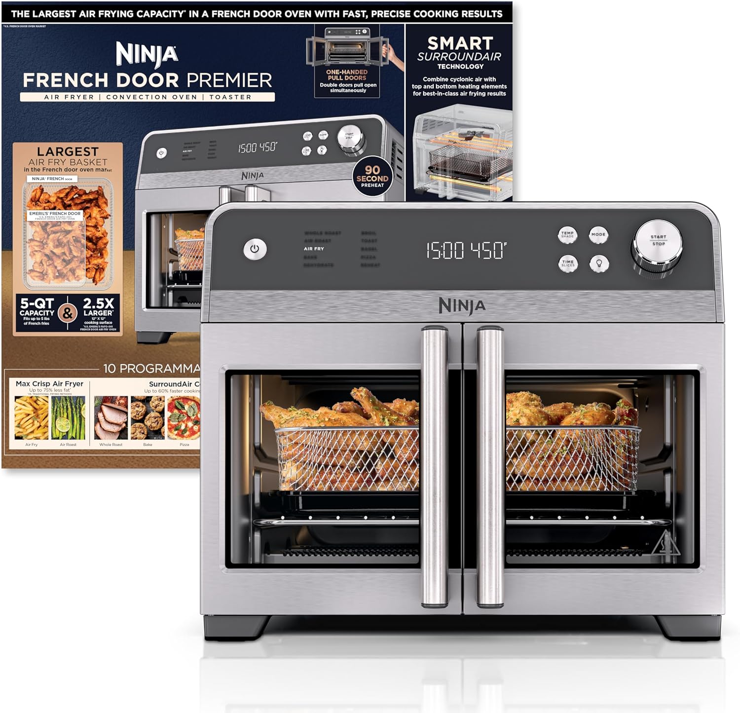 Ninja | French Door Premier | Air Fryer, Convection Oven, Toaster | 5-
