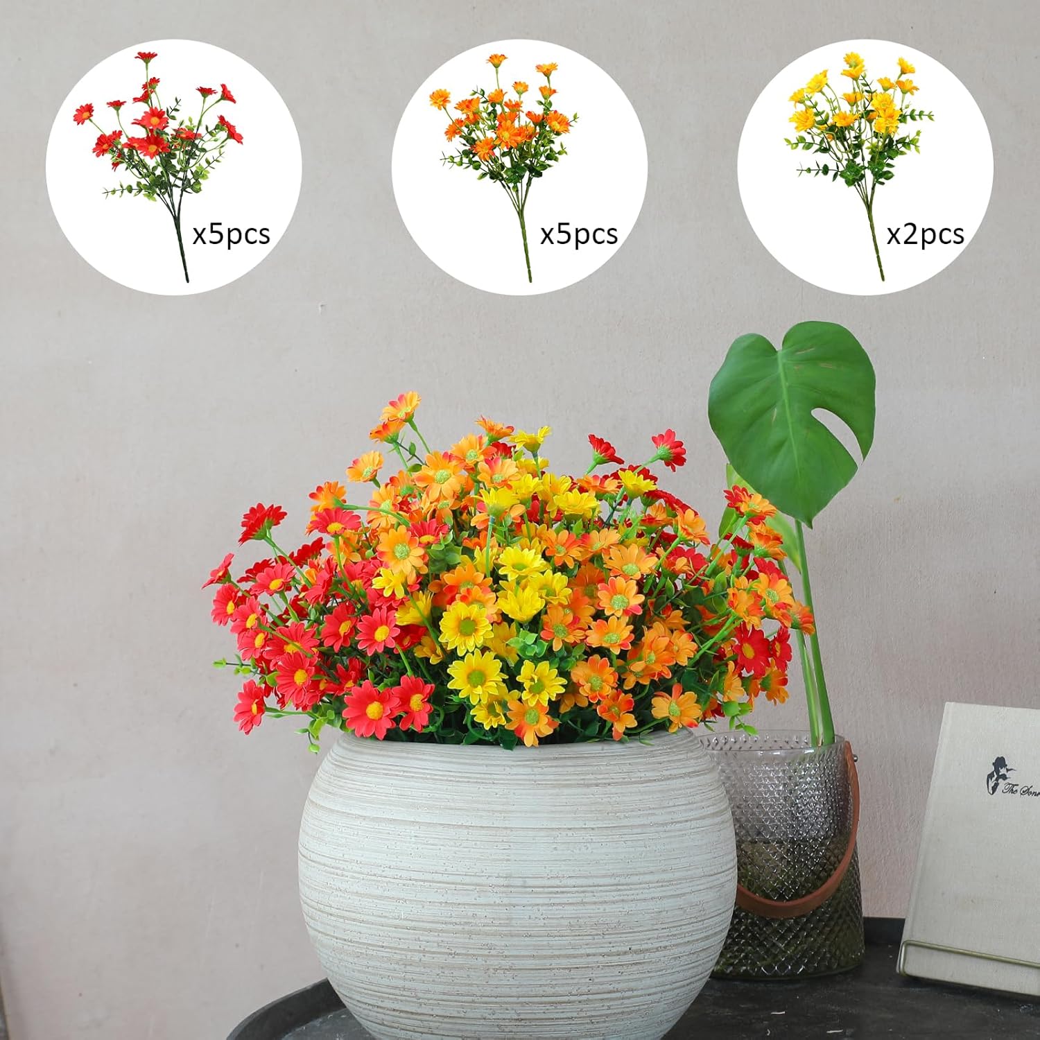 alyptus Faux Flowers Outdoor Artificial Flowers – 12 Bundles UV Resist