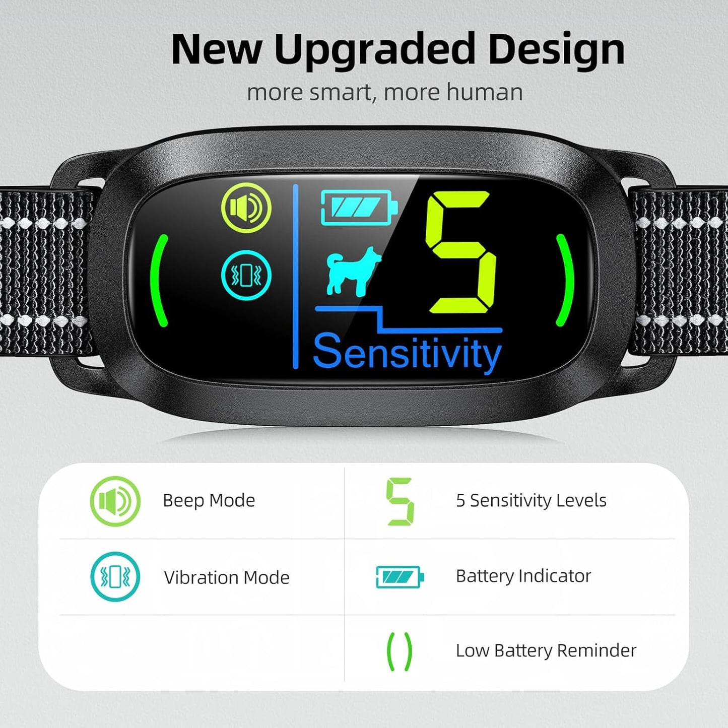 Dog Bark Collar, Rechargeable Smart Collar, Anti Barking Training Coll