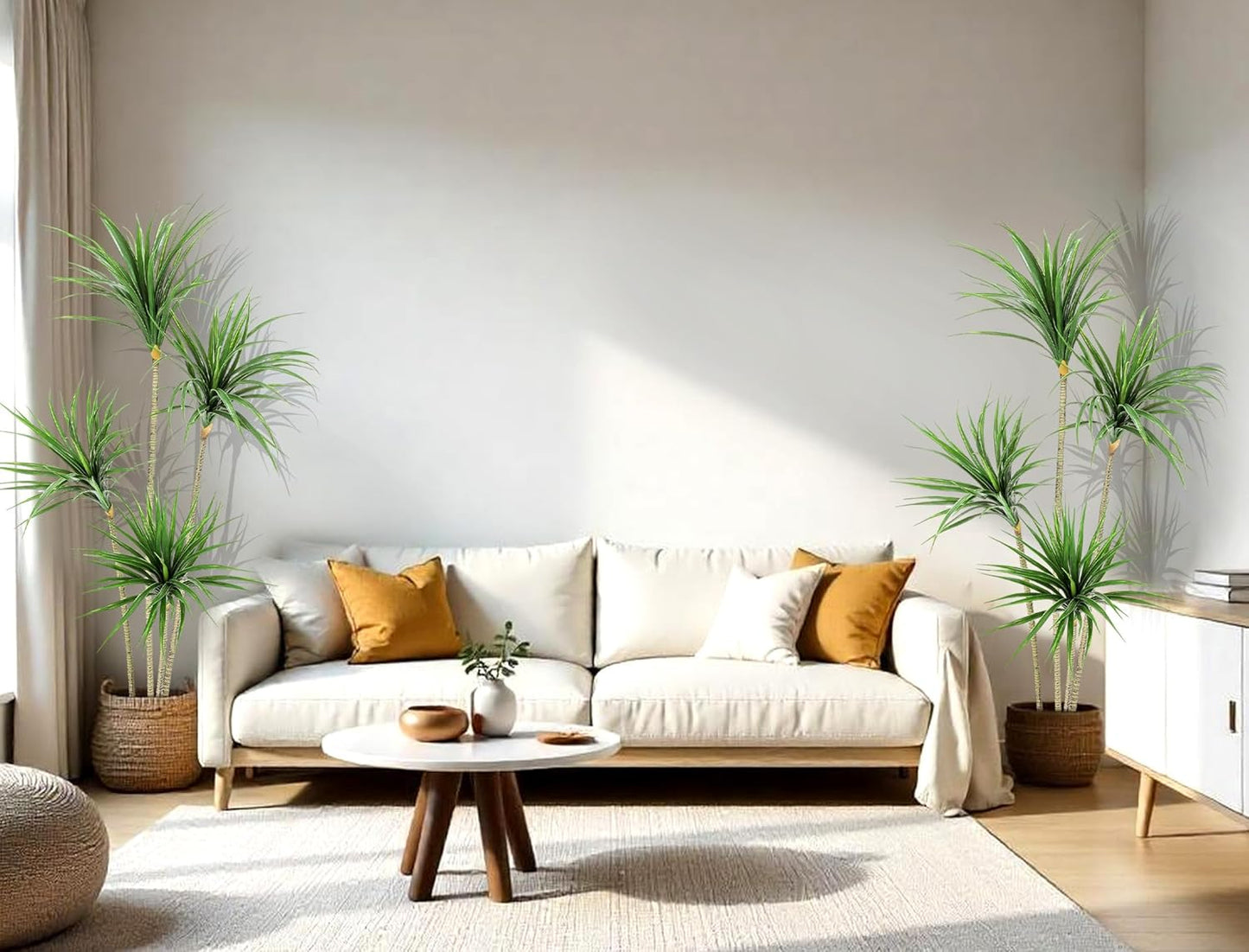 Jexine 5 ft Artificial Dracaena Marginata, Tall Artificial Dracaena Plant Tree, Tropical Faux Fake Floor Plant with Pot Indoor Outdoor Decorative Tree for Home Office Decor Housewarming Gift