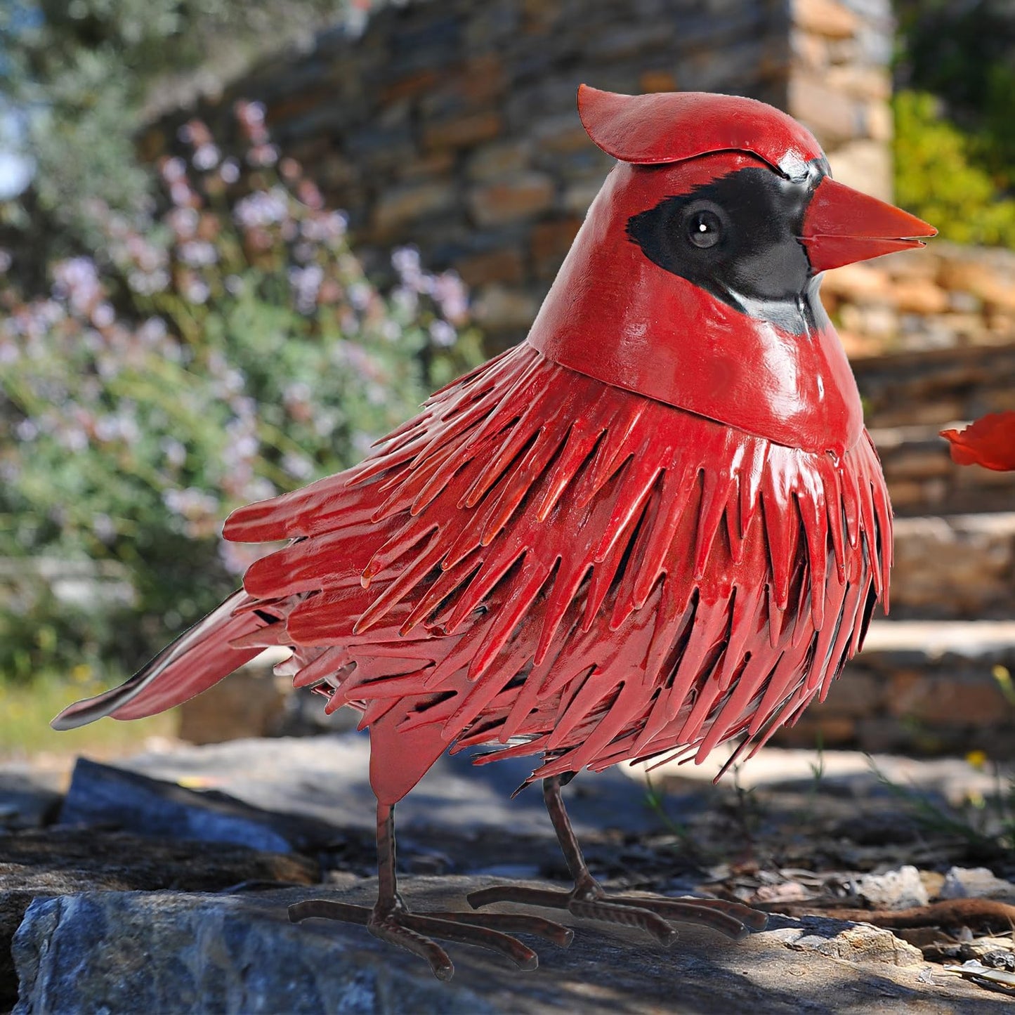 Natelf Cardinal Statue Metal Bird Yard Art, Garden Sculptures & Statues Large Red Birds Outdoor Decor, Gifts for Christmas/Mom/Grandma/Wife/Daughter/Sister/Aunt