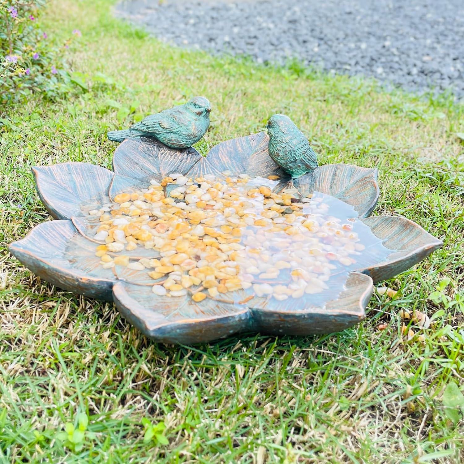 Bird Feeder Wild Bath Bowl Outdoors Antique Outdoor Garden Bird Bath R