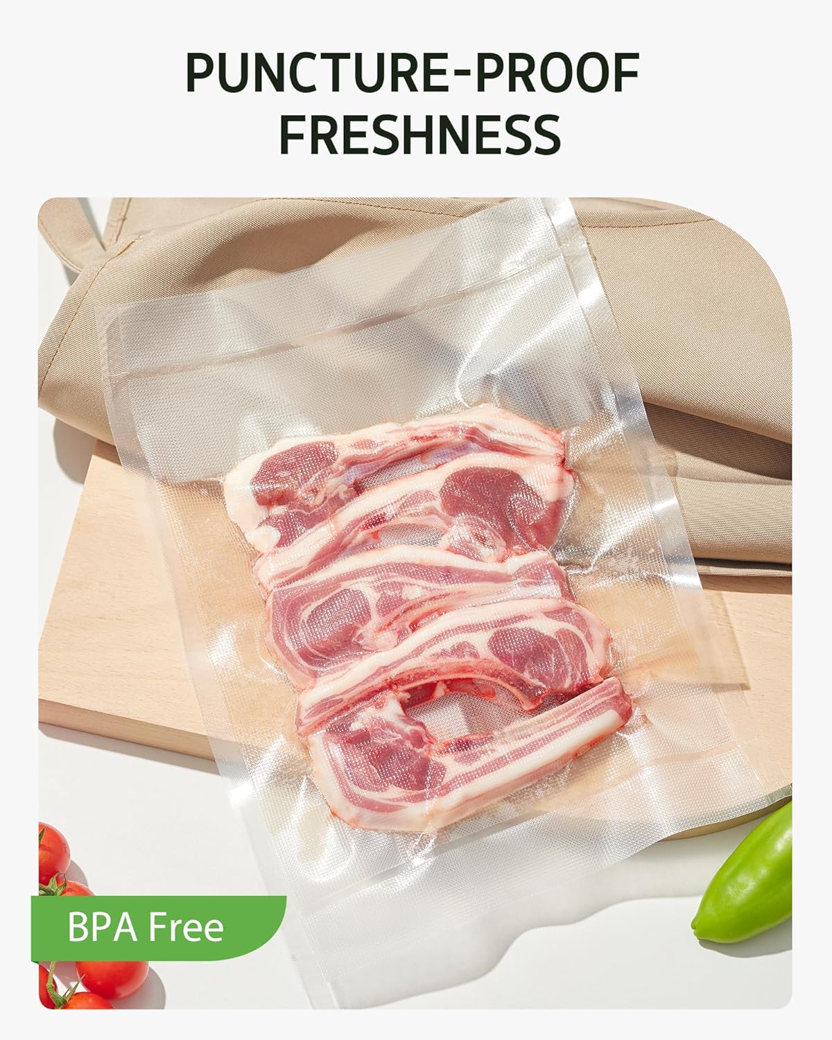 Syntus 11" x 150' Vacuum Sealer Bags for Food with Cutter, Vacuum Sealer Bags Roll Keeper BPA-free Heavy-duty Commercial Grade for Food Storage, Meal Prep and Sous Vide