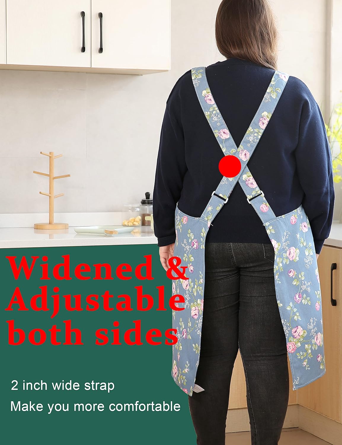 Big Plus Size Aprons for Women with Pockets Cotton Linen Baking Kitche