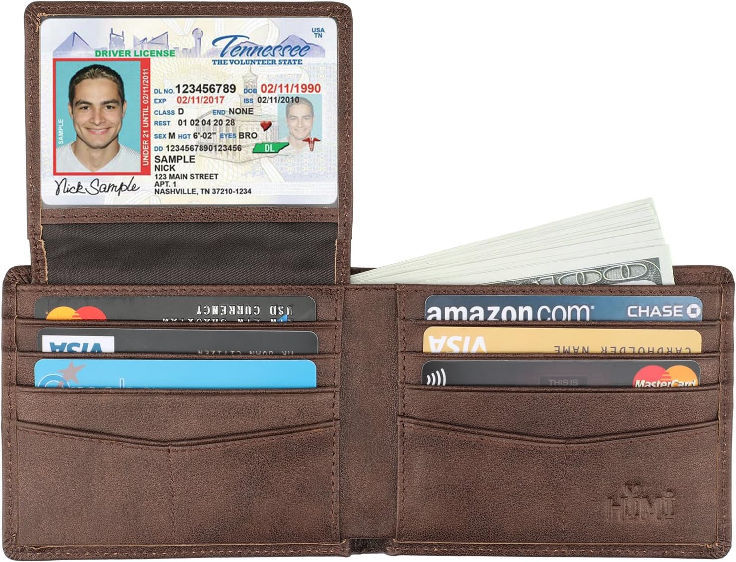 Wallet for Men-Genuine Leather RFID Blocking Bifold Stylish Wallet Wit