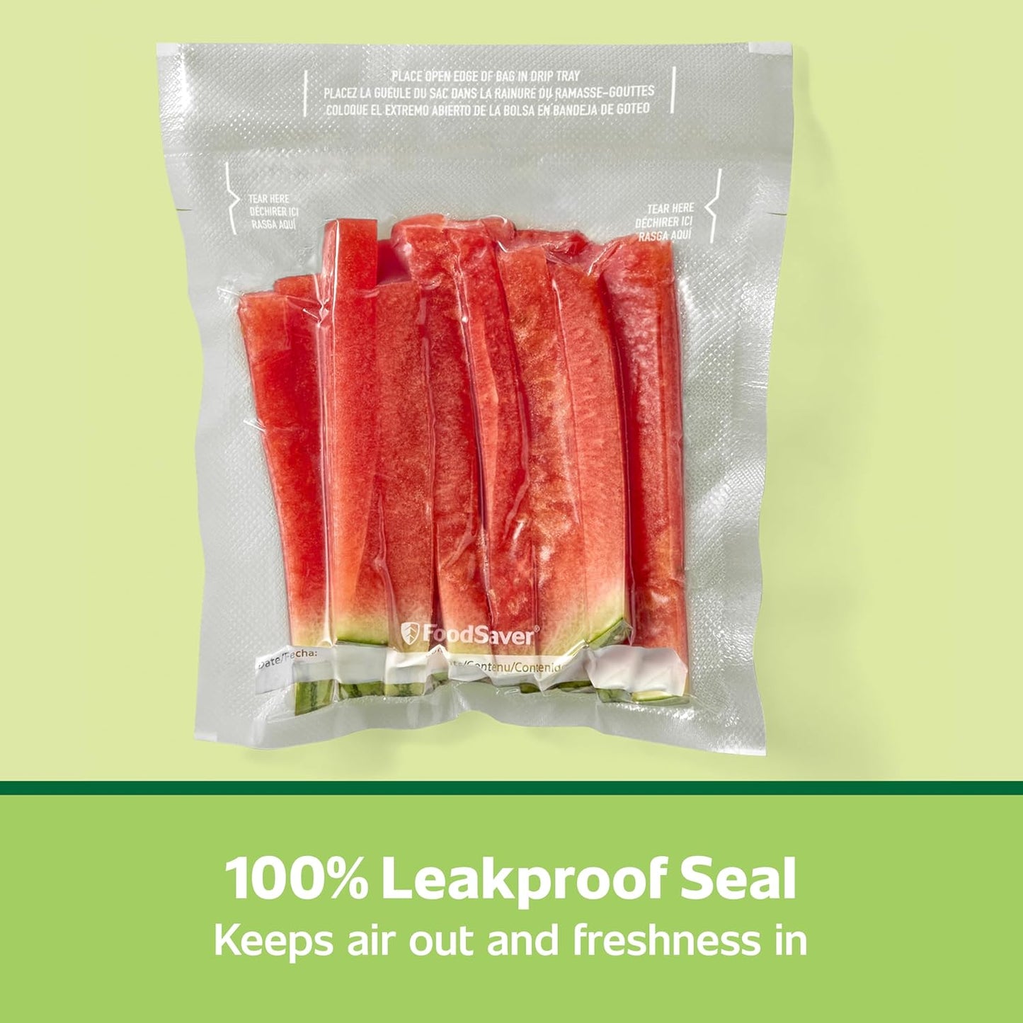 FoodSaver Quart Pre-Cut Vacuum Seal Bags, Easy Use Vacuum Storage Bags, Align to Seal and Tear to Open Vacuum Sealer Storage Bags, 43 Pack