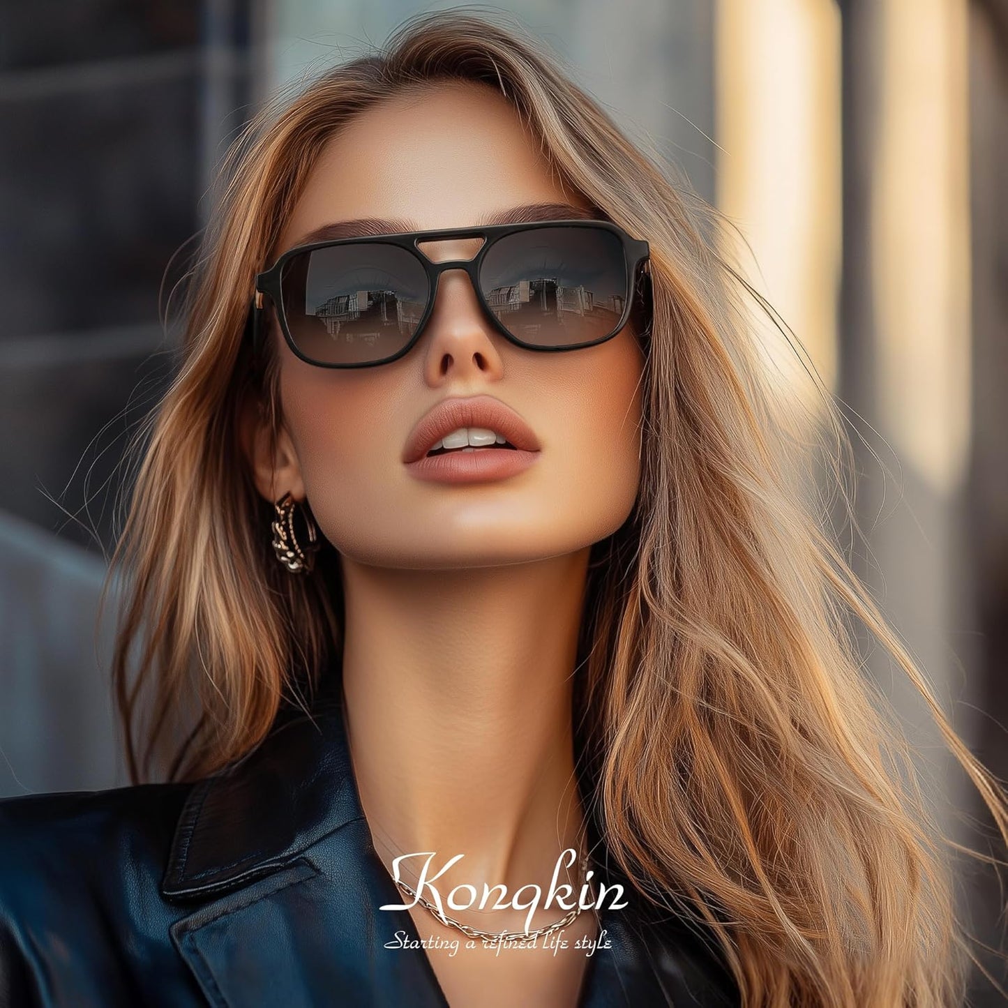 Retro Aviator Sunglasses for Women Men:Polarized Trendy Vintage 70s Re