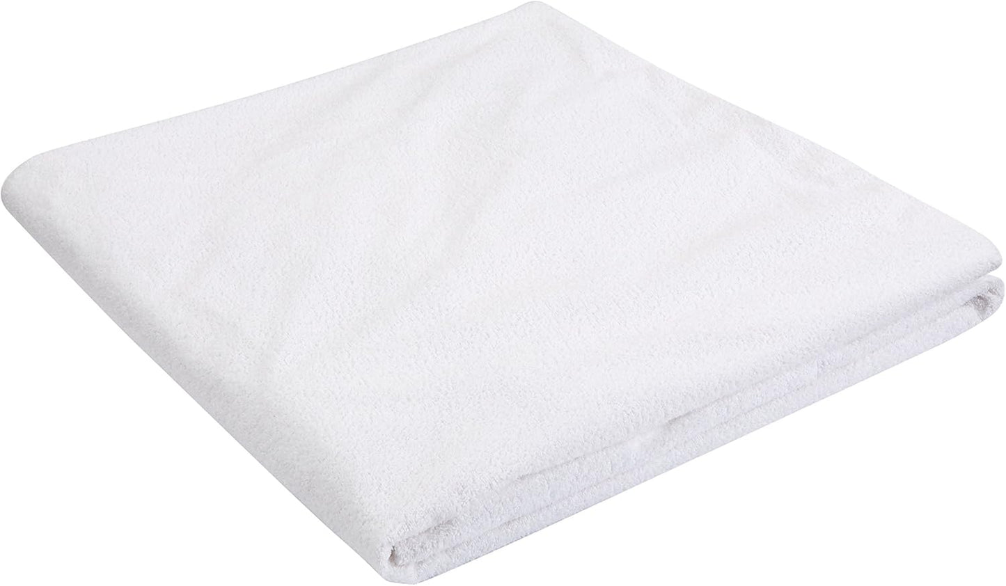 Amazon Basics Waterproof Breathable Mattress Protector, King Size, 18 inch Deep, Machine Washable, White