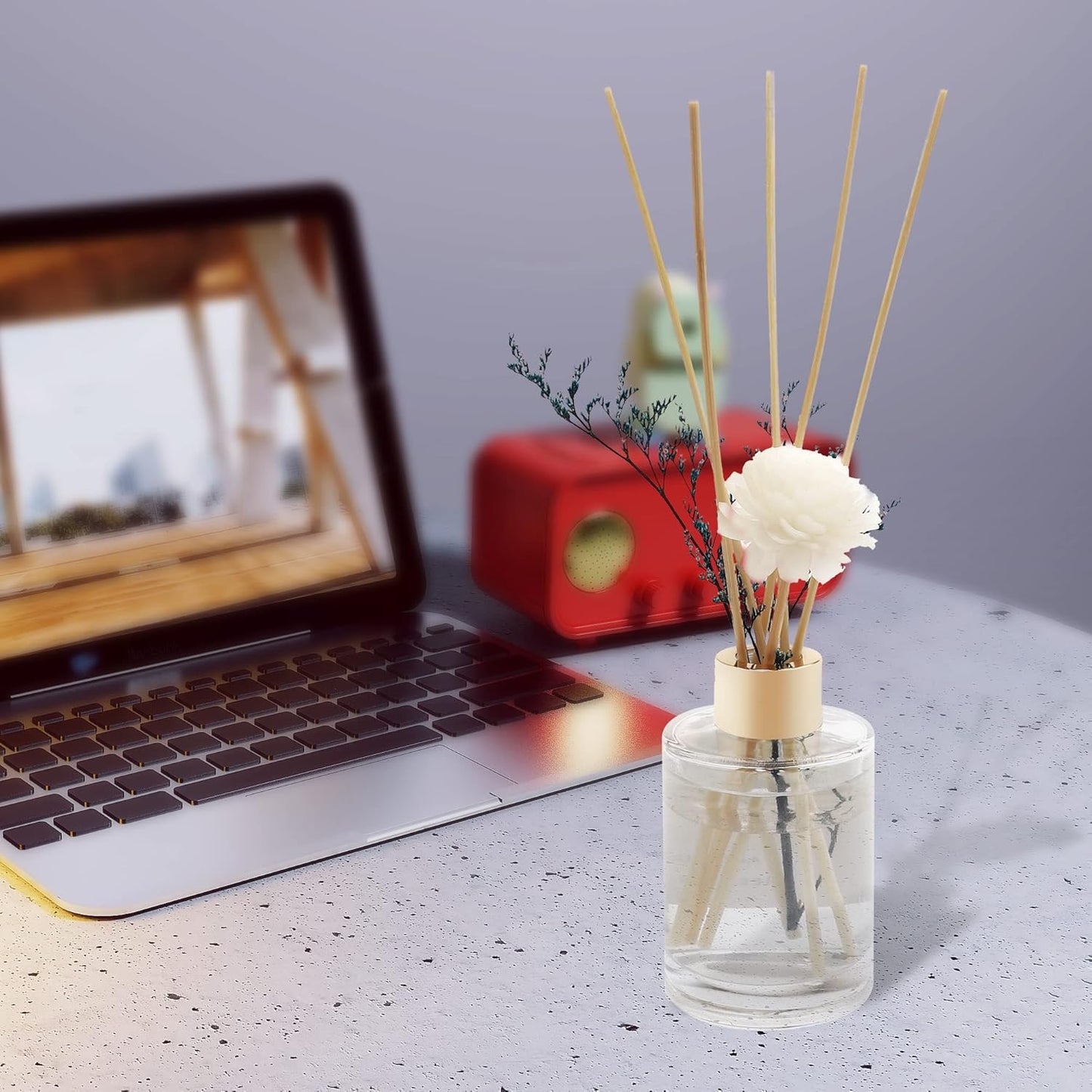 VFULIE 100PCS Reed Diffuser Sticks, 10 Inch Natural Rattan Wood Sticks Essential Oil Aroma Diffuser Sticks Refill Replacement for Aroma Fragrance ((Primary Color))