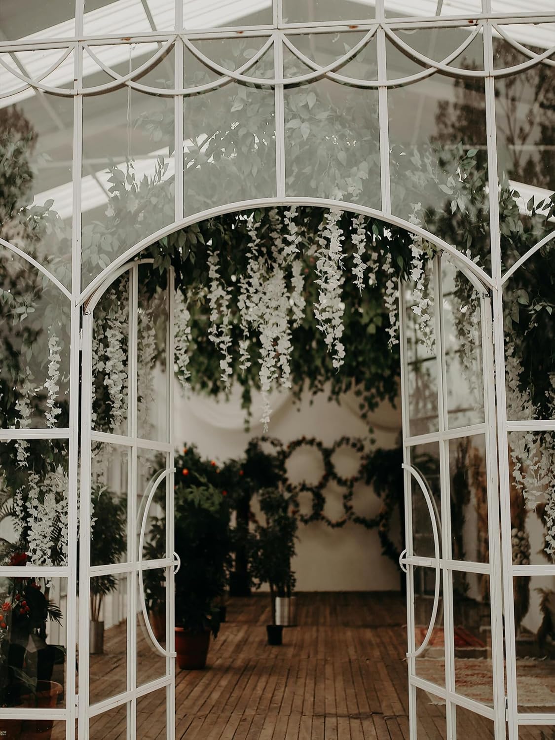 30 Branches Wisteria Hanging Flowers White Artificial Wisteria Hanging