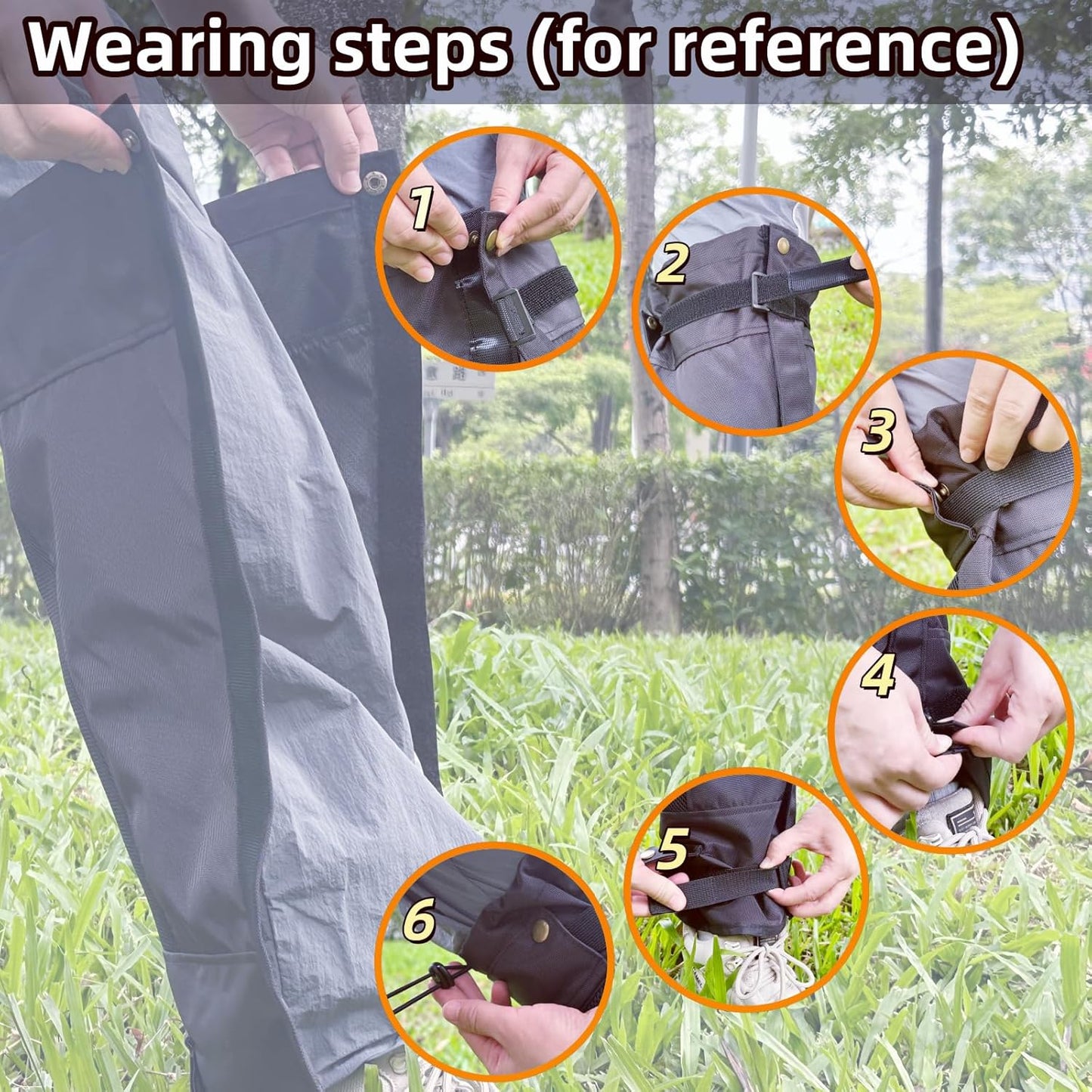 1 Pairs Lawn Care Leg Gaiters - Garden Trimming Adjustable Leg Guards,