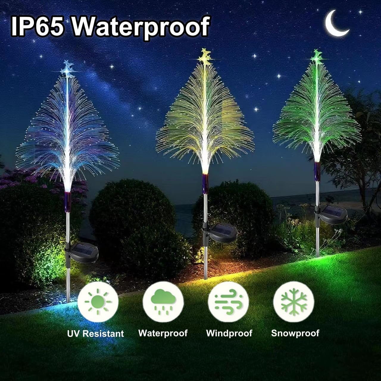 Outdoor Christmas Decorations Solar Christmas Tree Lights Waterproof Jellyfish Lights 2 Pack Solar Garden Lights Outdoor Lights Best Decor for Garden Yard Christmas Holiday Party
