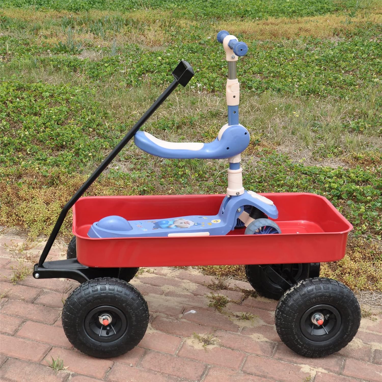 Garden Cart Outdoor Utility Wagon with Solid Wheels Beach Wagon,All Te