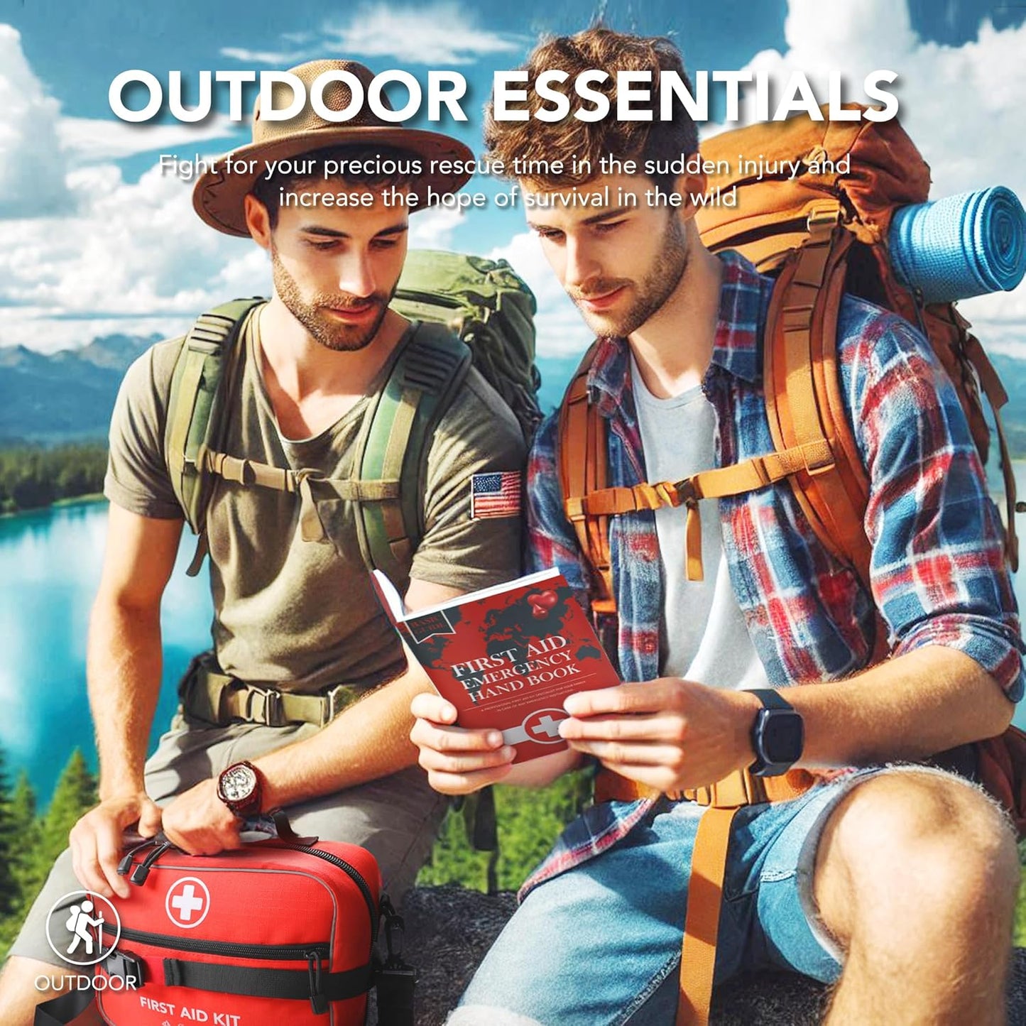 430 Piece First Aid Kit, Well-Organized Premium Waterproof Compact Tra