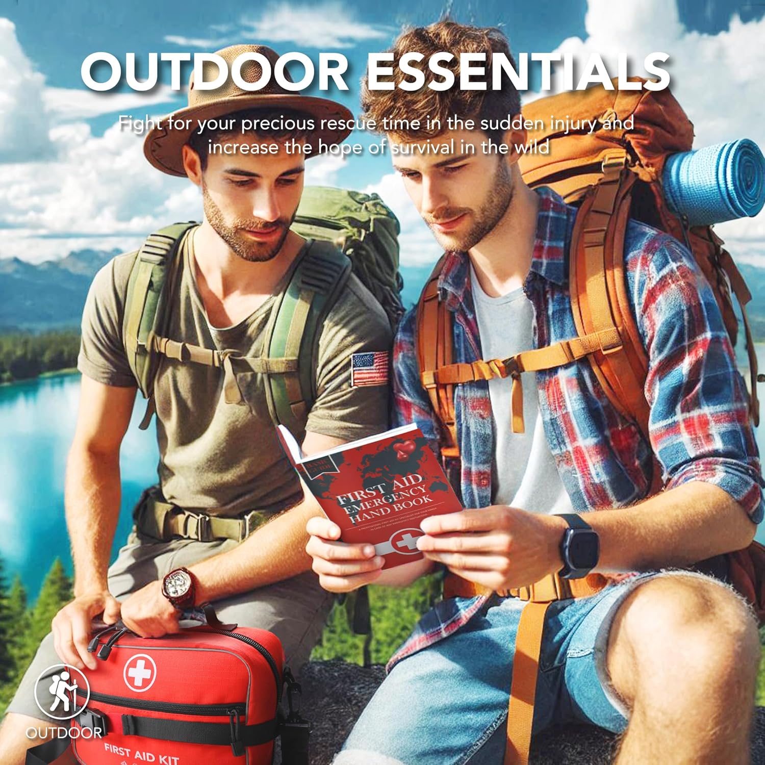 430 Piece First Aid Kit, Well-Organized Premium Waterproof Compact Tra