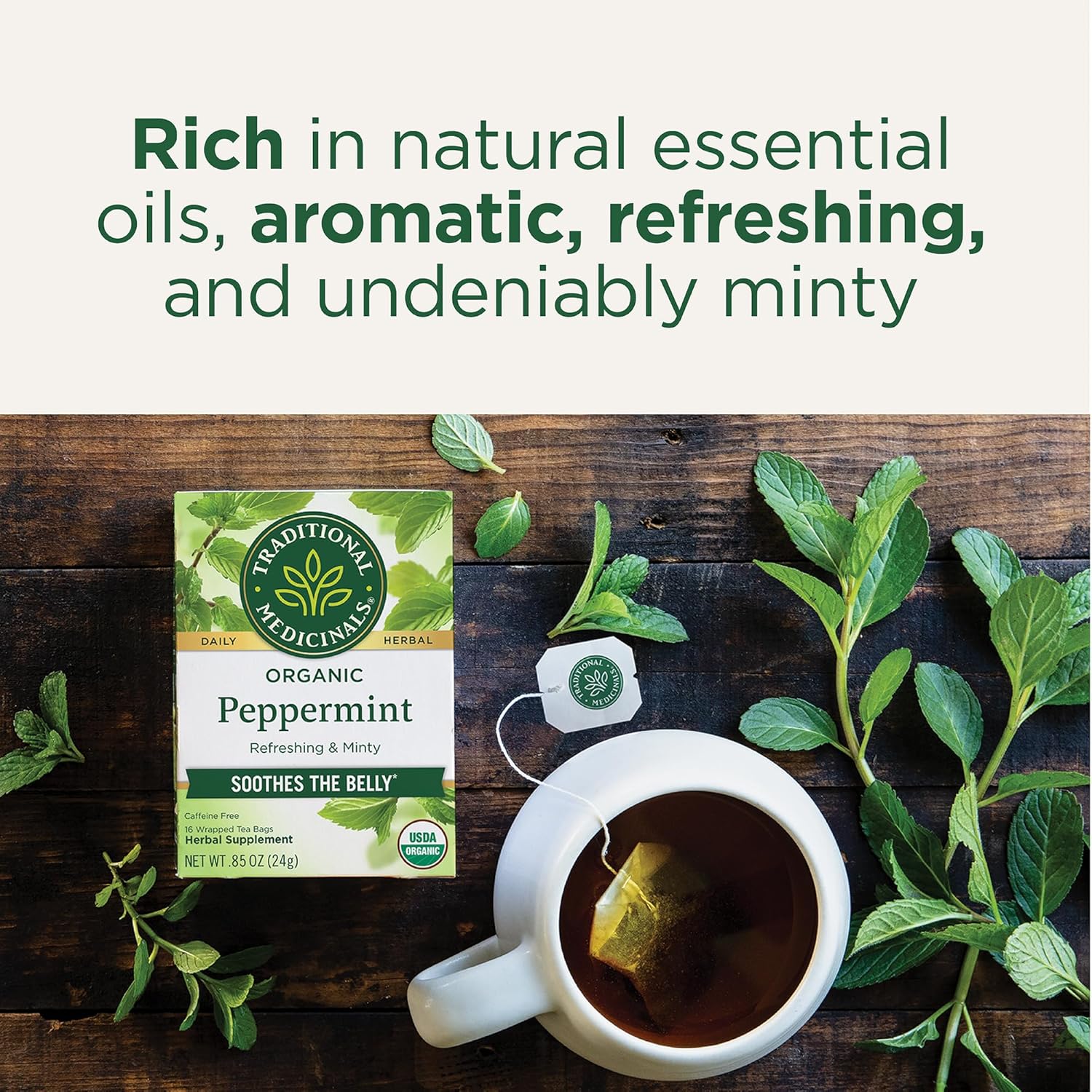 Traditional Medicinals Organic, Peppermint Tea - Helps Soothe Belly fr