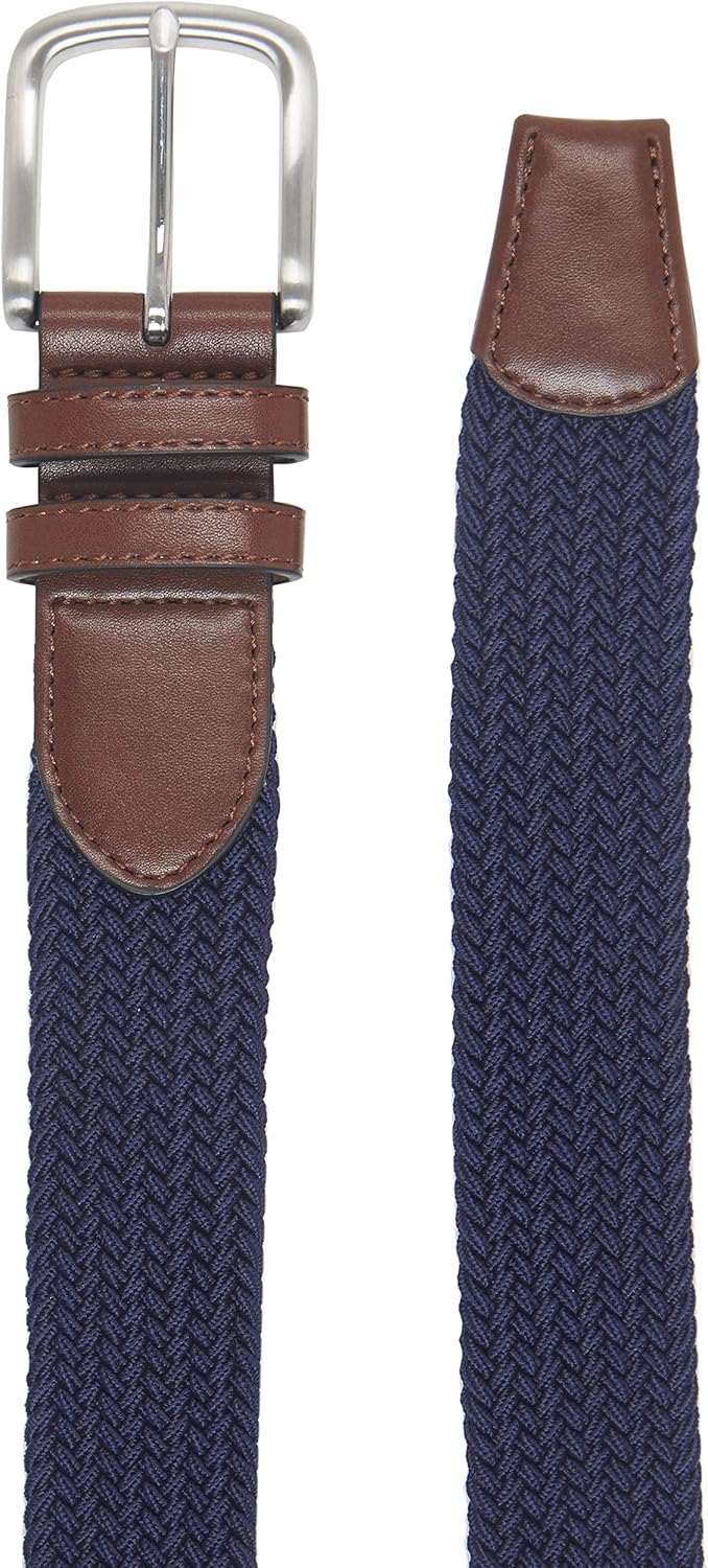 Amazon Essentials Men's Stretch Woven Braid Belt for Jeans