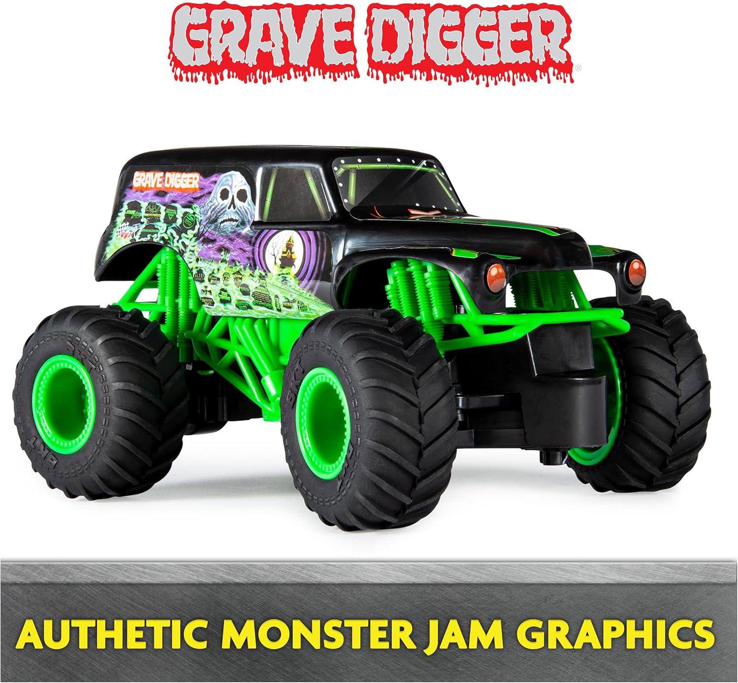 Monster Jam, Official Grave Digger Remote Control Monster Truck, 1:24 