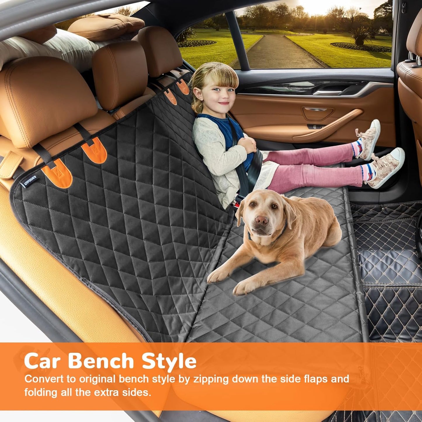 URPOWER Dog Car Seat Cover for Pets 100% Waterproof Seat Cover Hammock