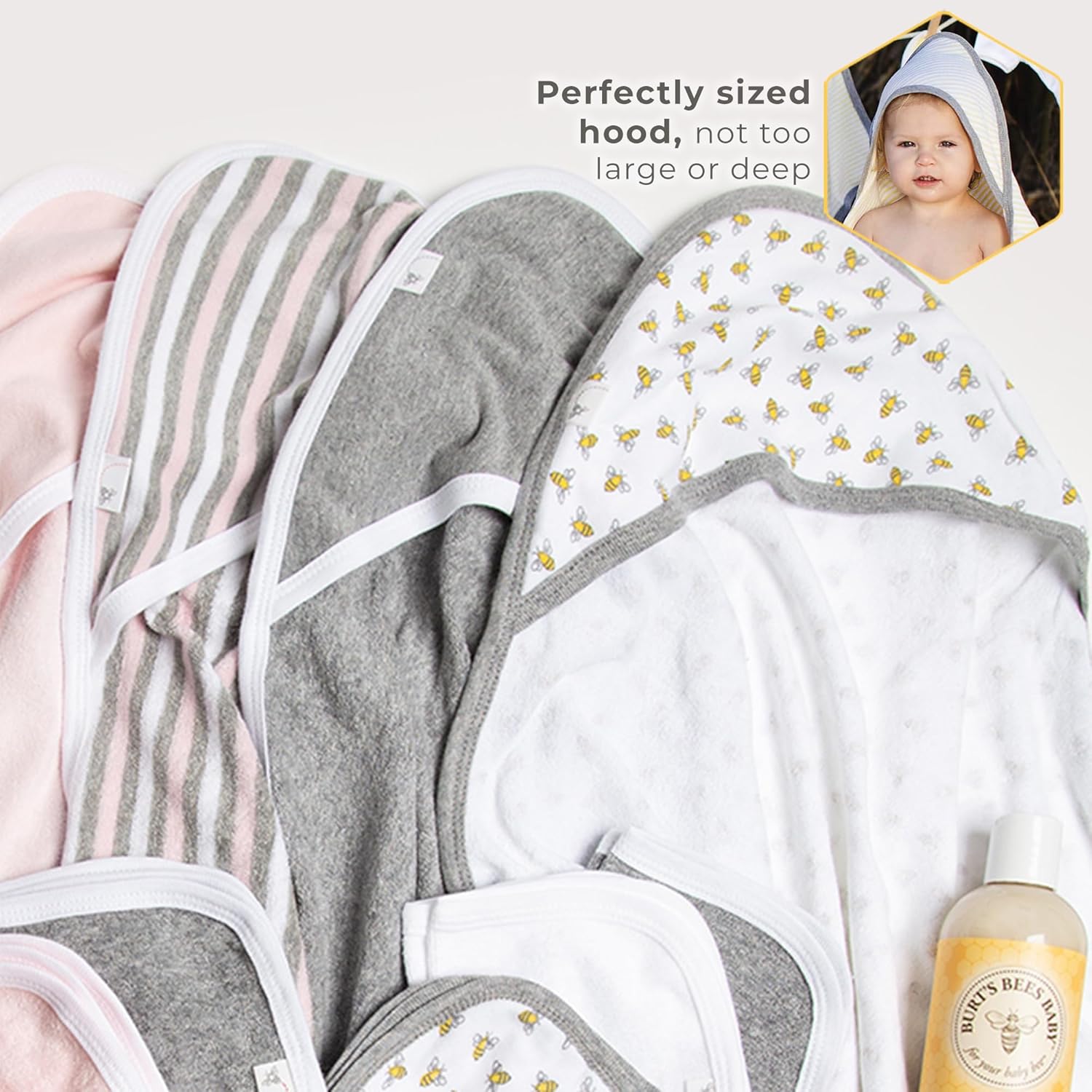 Burts Bees Baby Infant Hooded Towels Little Ducks Organic Cotton, Unis