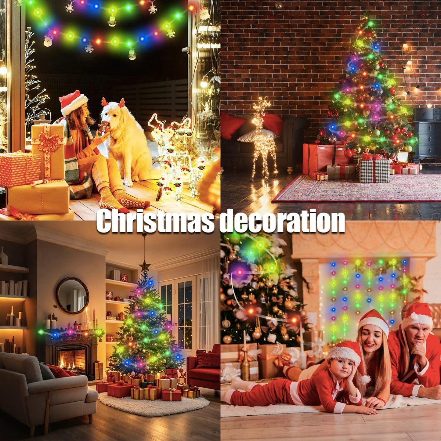 (Multicolor Fairy Light Solar Outdoor 33Ft 100 LED Rope Lights for Outside 8 Modes Solar Rope Lights Outdoor Waterproof for Patio Fence Party Garden Yard Home Holiday Tree Decoration.