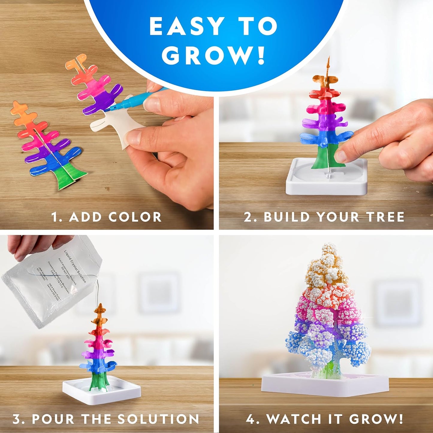National Geographic Craft Kits for Kids - Crystal Growing Kit, Grow 6 
