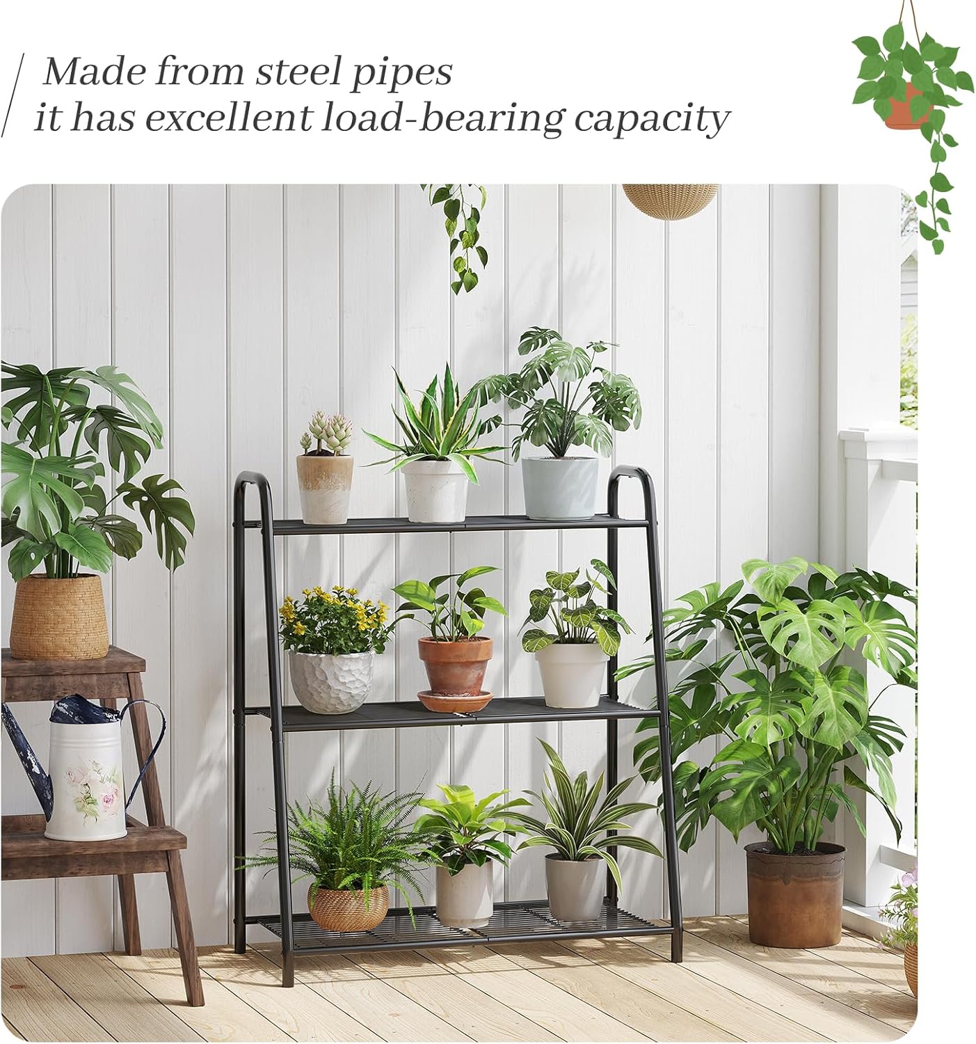 Metal Plant Stand Indoor Outdoor for Multiple Plants,3 Tier Plant Shel
