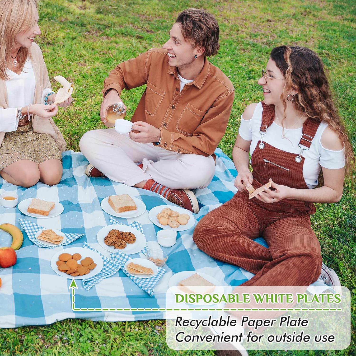 FOCUSLINE 6 Inch Paper Plates 1000 Count, White Paper Plates Uncoated,