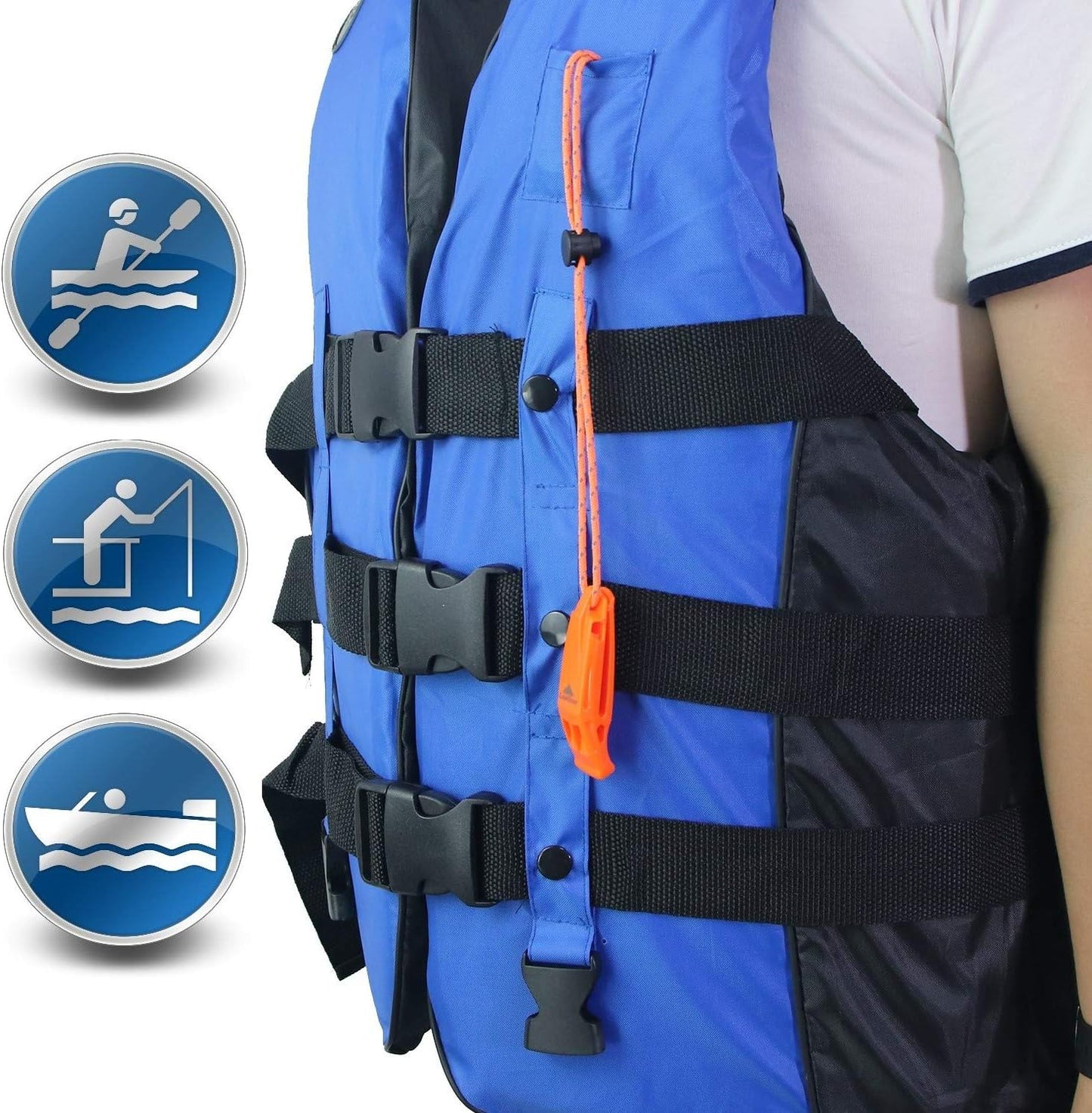 Emergency Whistles with Lanyard Safety Whistle Survival Shrill Loud Bl
