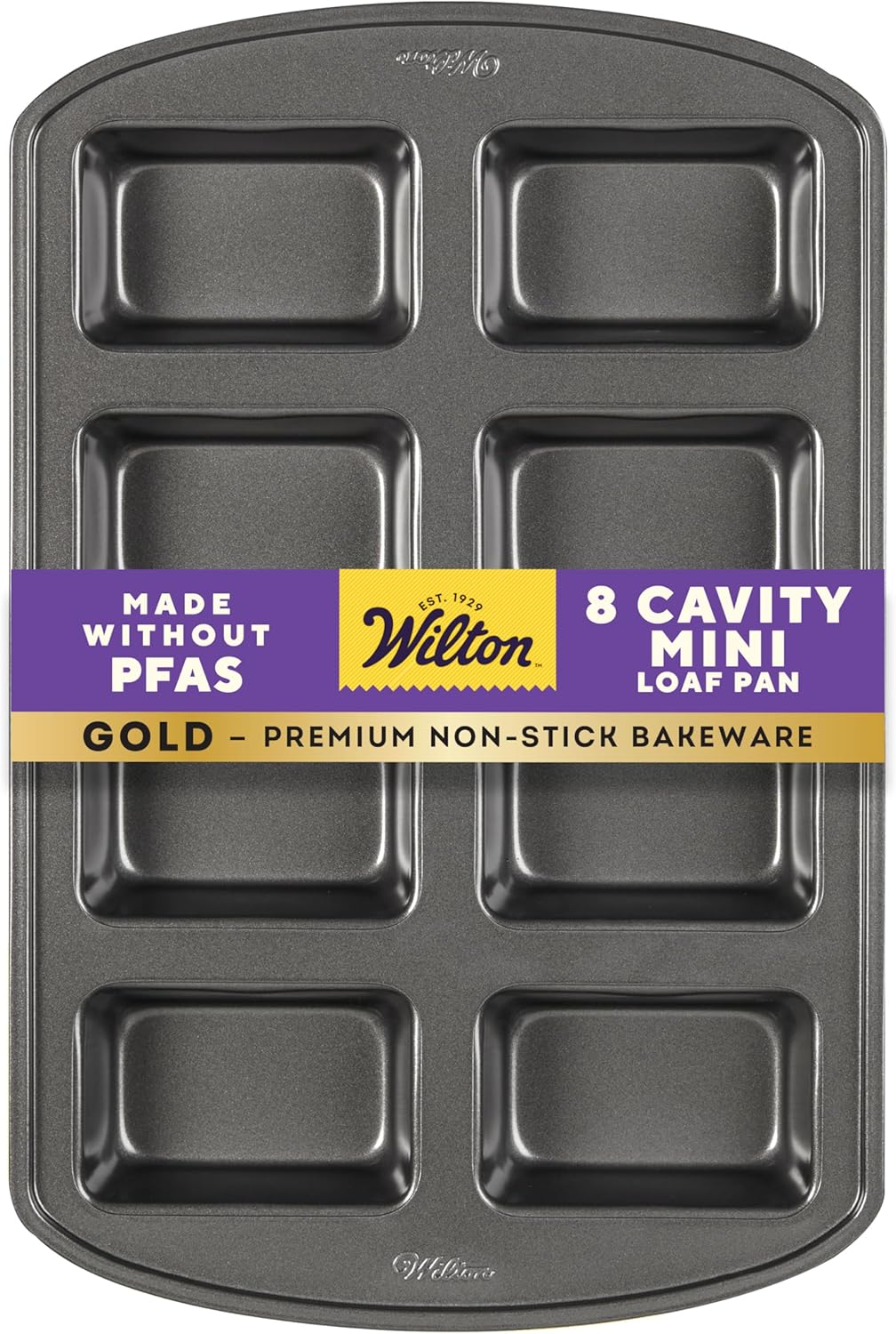 Wilton Gold Non-Stick Mini Loaf Pan, Cold-Rolled Steel Bakeware, Made 
