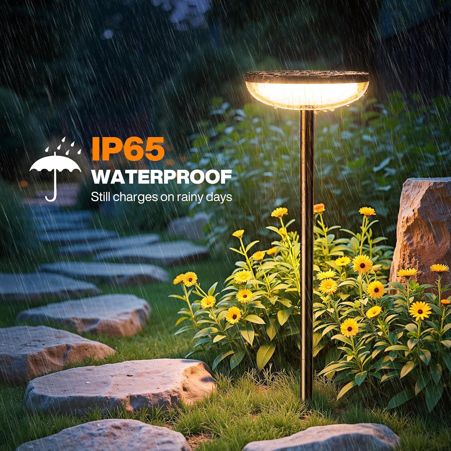 Solar Pathway Lights Outdoor, 6 Pack Tall Solar Garden Lights Outdoor 