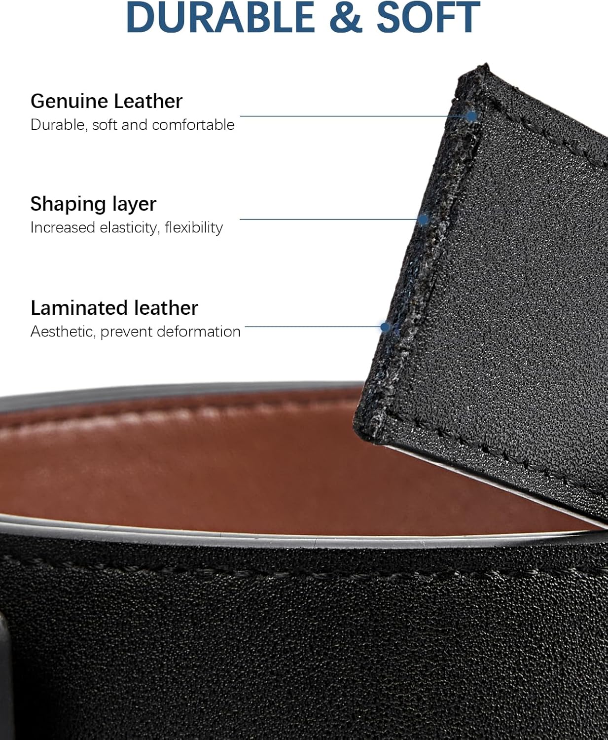 BOSTANTEN Belt Men Leather Reversible Belts for Men 1 3/8" for Casual 