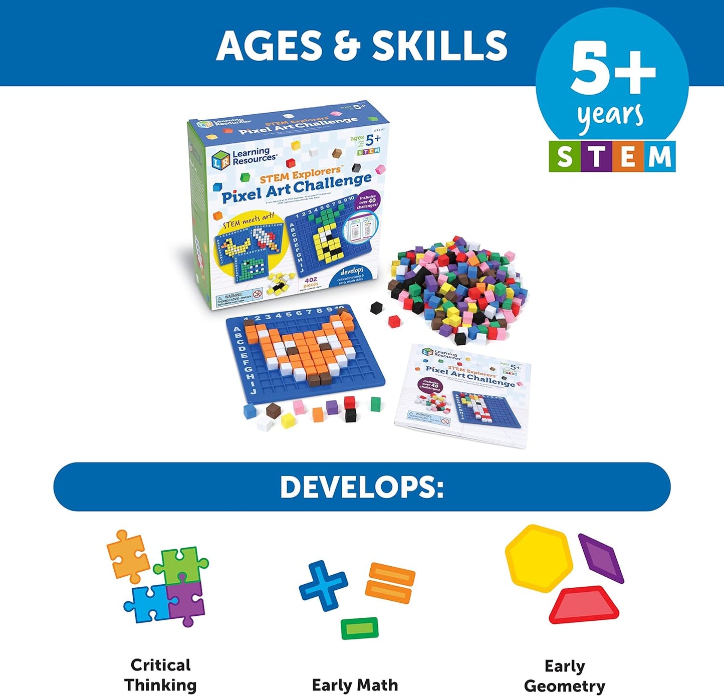 Learning Resources STEM Explorers Pixel Art Challenge - Science Kits &