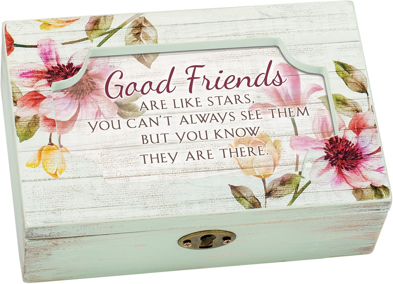 Cottage Garden Friend Like Stars Floral Decoupage Petite Music Box Pla
