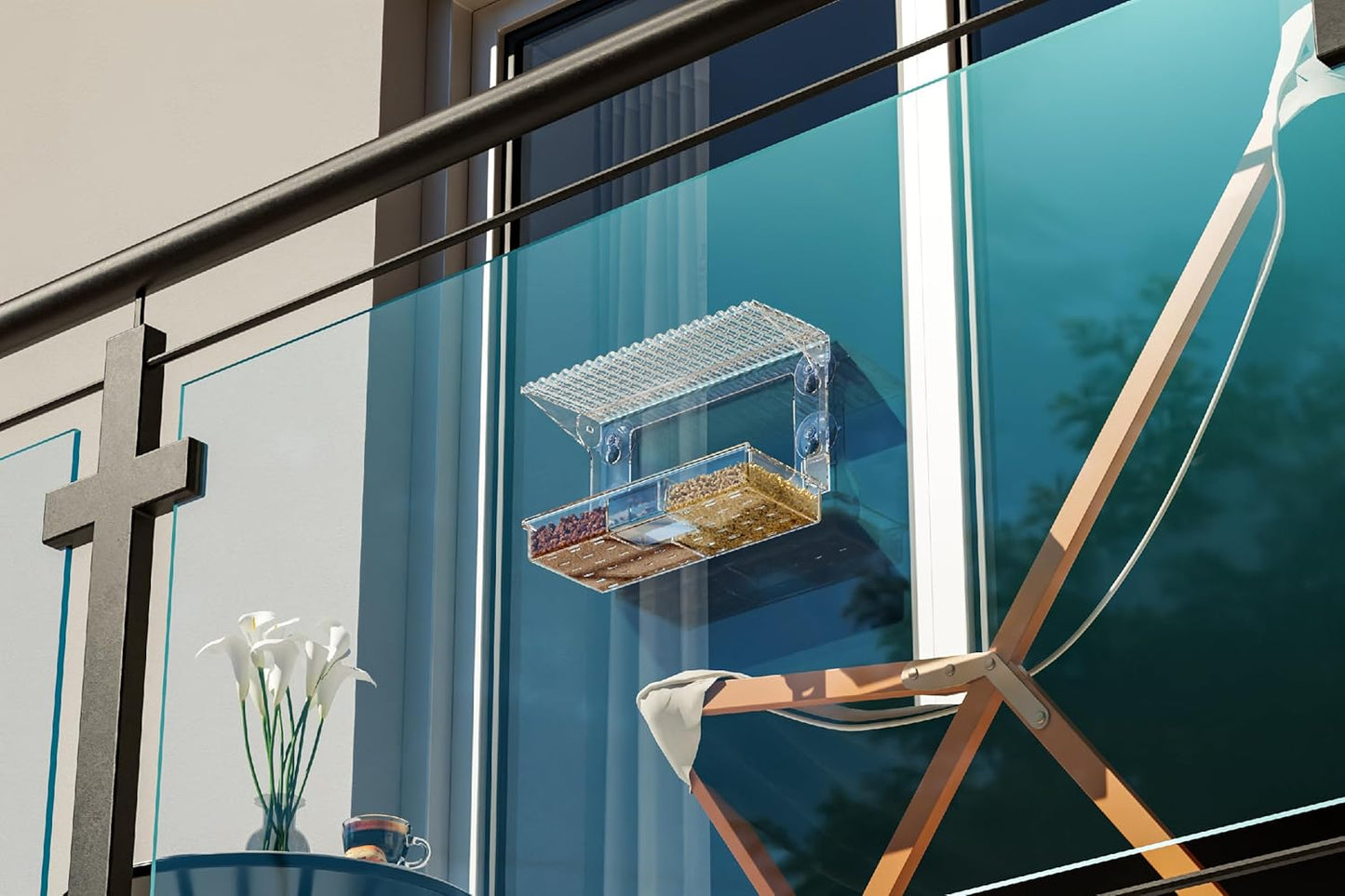 Window Bird Feeders With Strong Suction Cups for Cats,Kids,Acrylic Bir