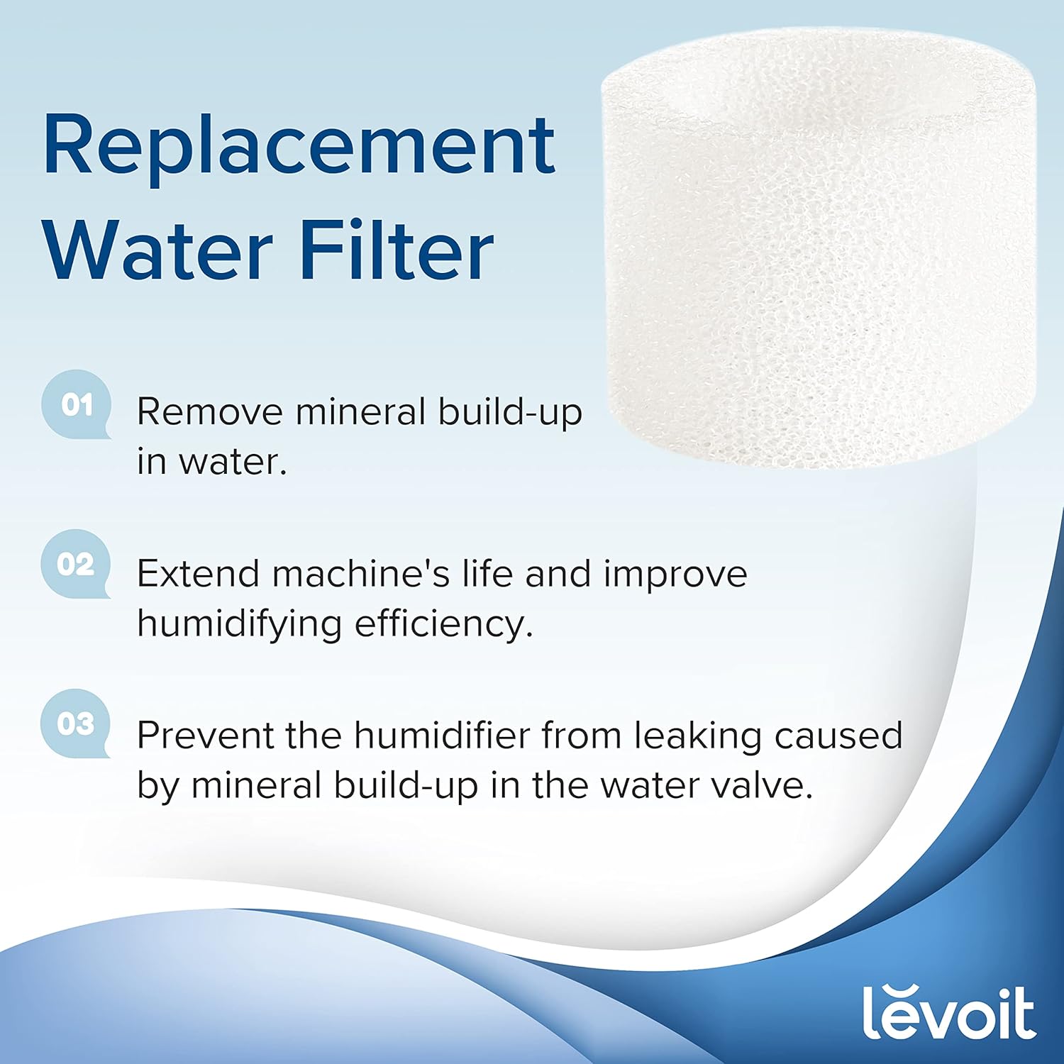 LEVOIT 10-Pack Top Fill Humidifier Replacement Filters, Capture Partic