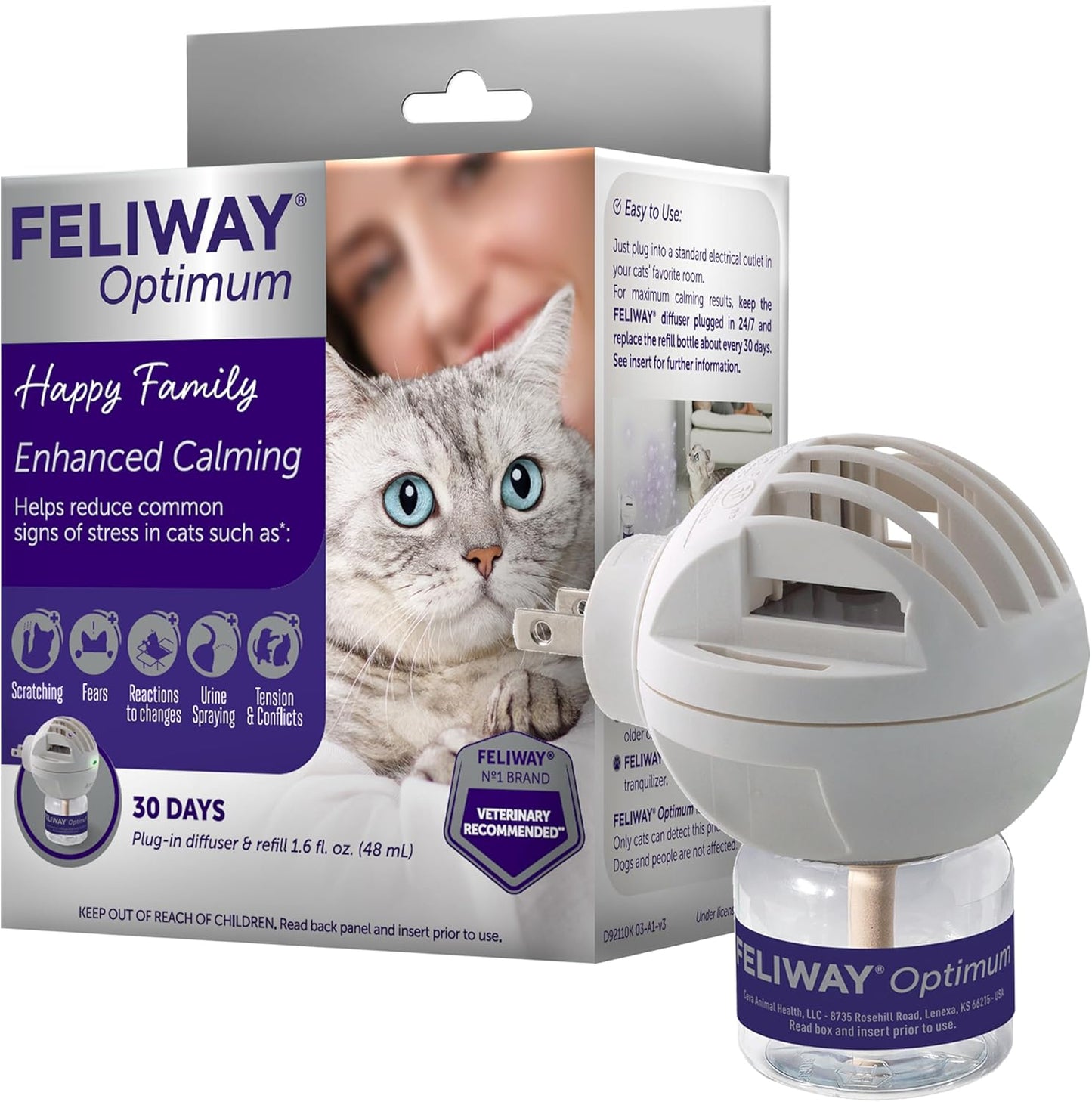 FELIWAY® Optimum 30 Day Cat Calming Plug In Pheromone Diffuser Starter
