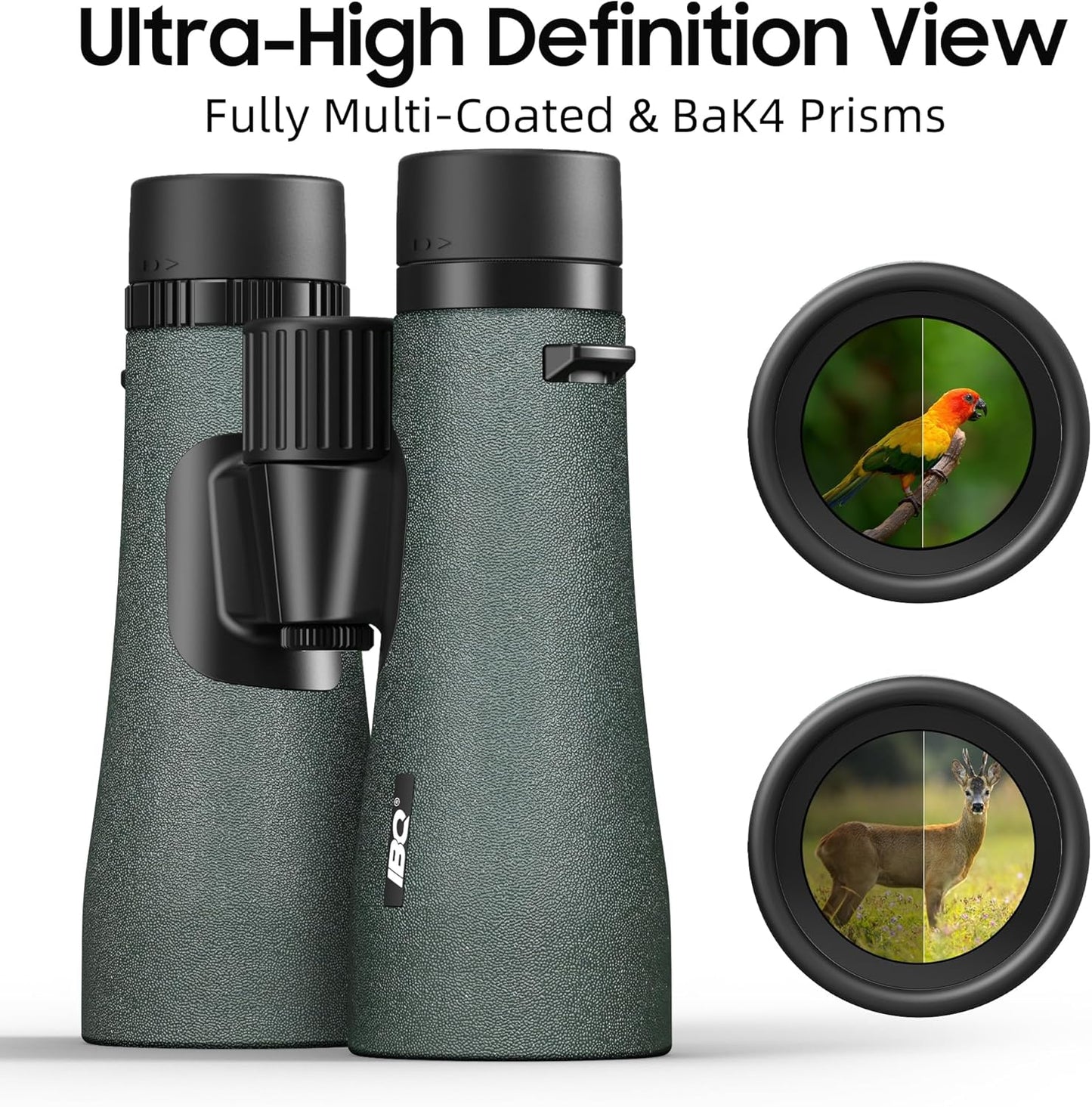 12x50 UHD Binoculars for Adults High Powered with Upgraded Phone Adapter - Large View, Lightweight, IPX7 Waterproof, BAK4 Prism - Binoculars for Hunting Bird Watching Cruise
